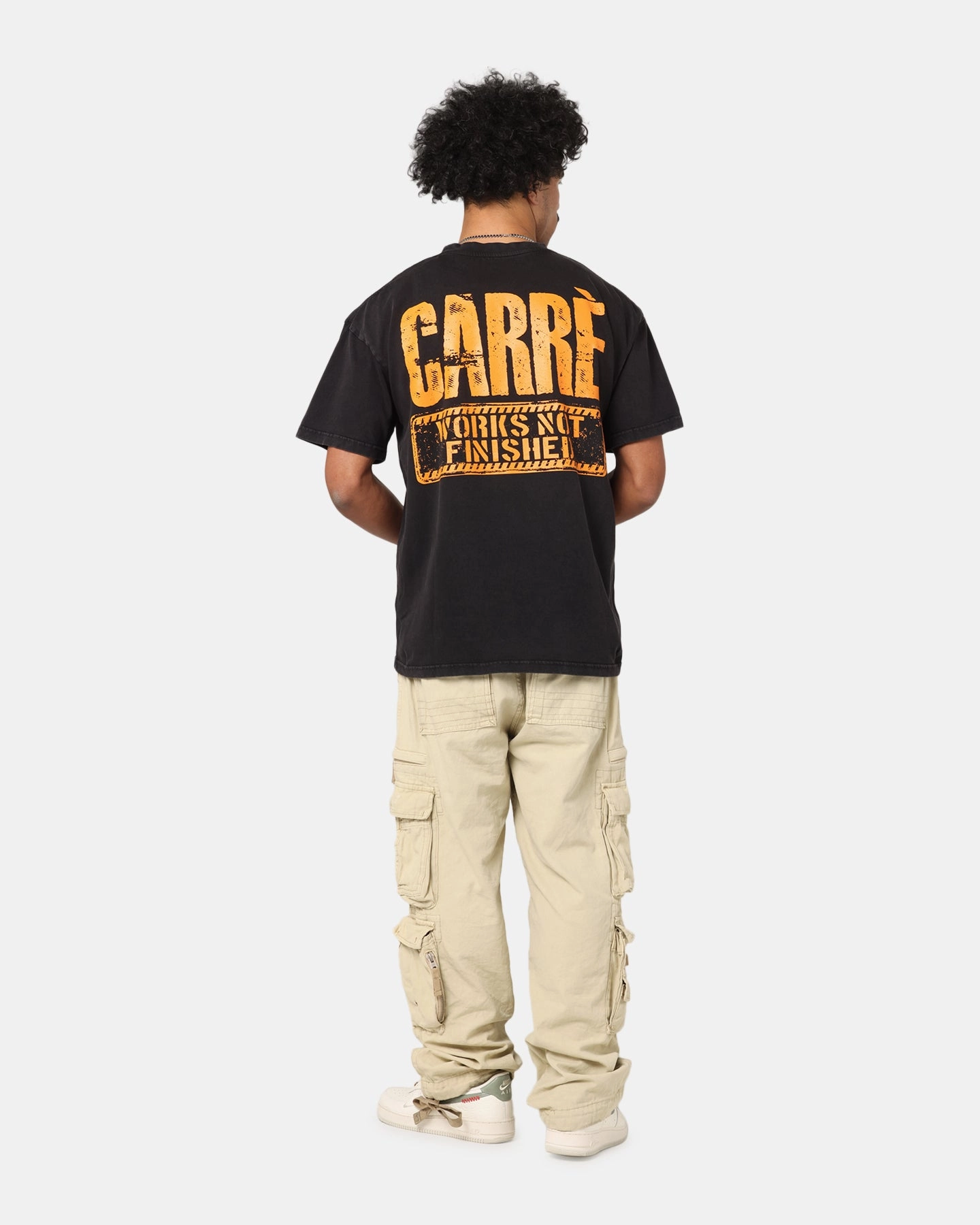 Durable Knit Structure Holiday Trend Carre Trenches T-Shirt Black Acidwash