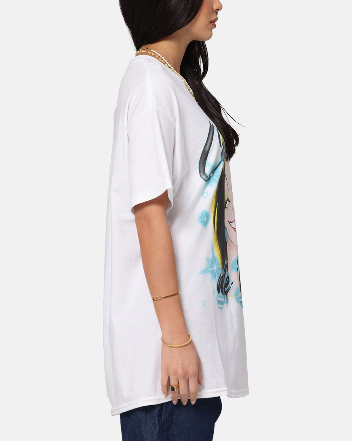 Goat Crew Disney Cruella De Vil Airbrush T-Shirt White BreathableFabric