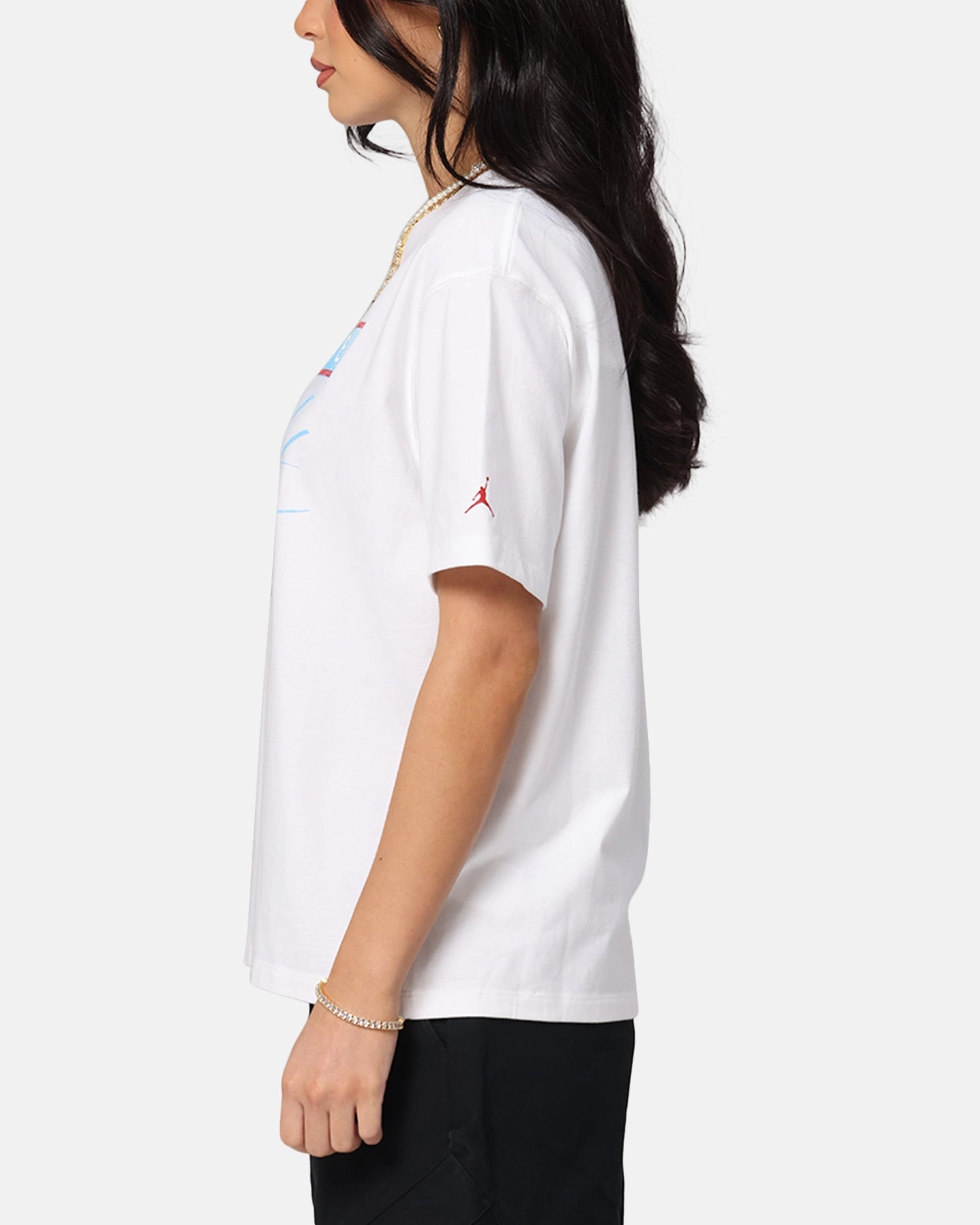 Fashionable Comfort Odor Resistant Material Jordan Women's Jumpman Flight Heritage Graphic T-Shirt White