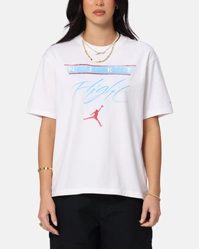 Chic Style Trend Jordan Women's Jumpman Flight Heritage Graphic T-Shirt White