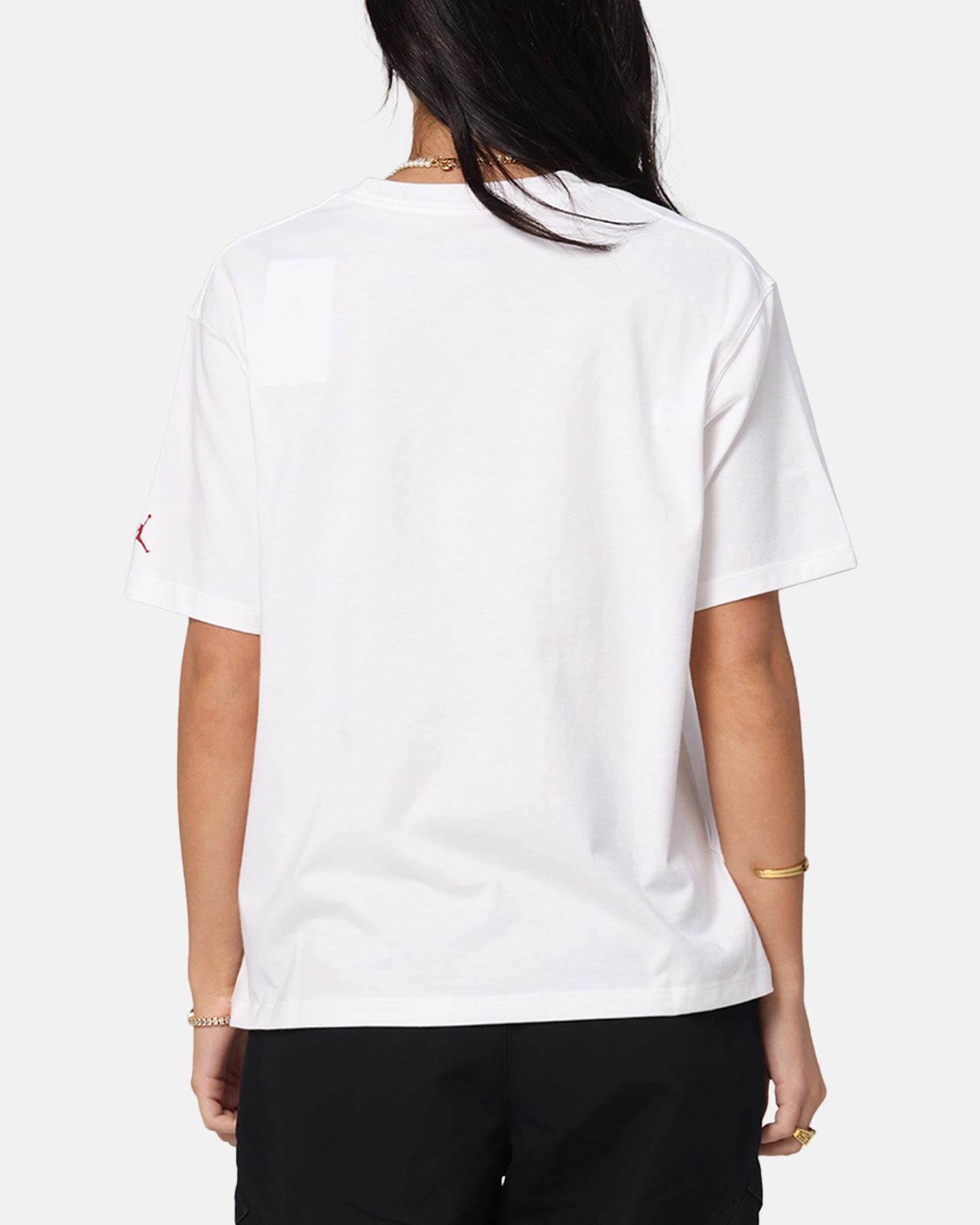 Jordan Women's Jumpman Flight Heritage Graphic T-Shirt White Taped Neckline