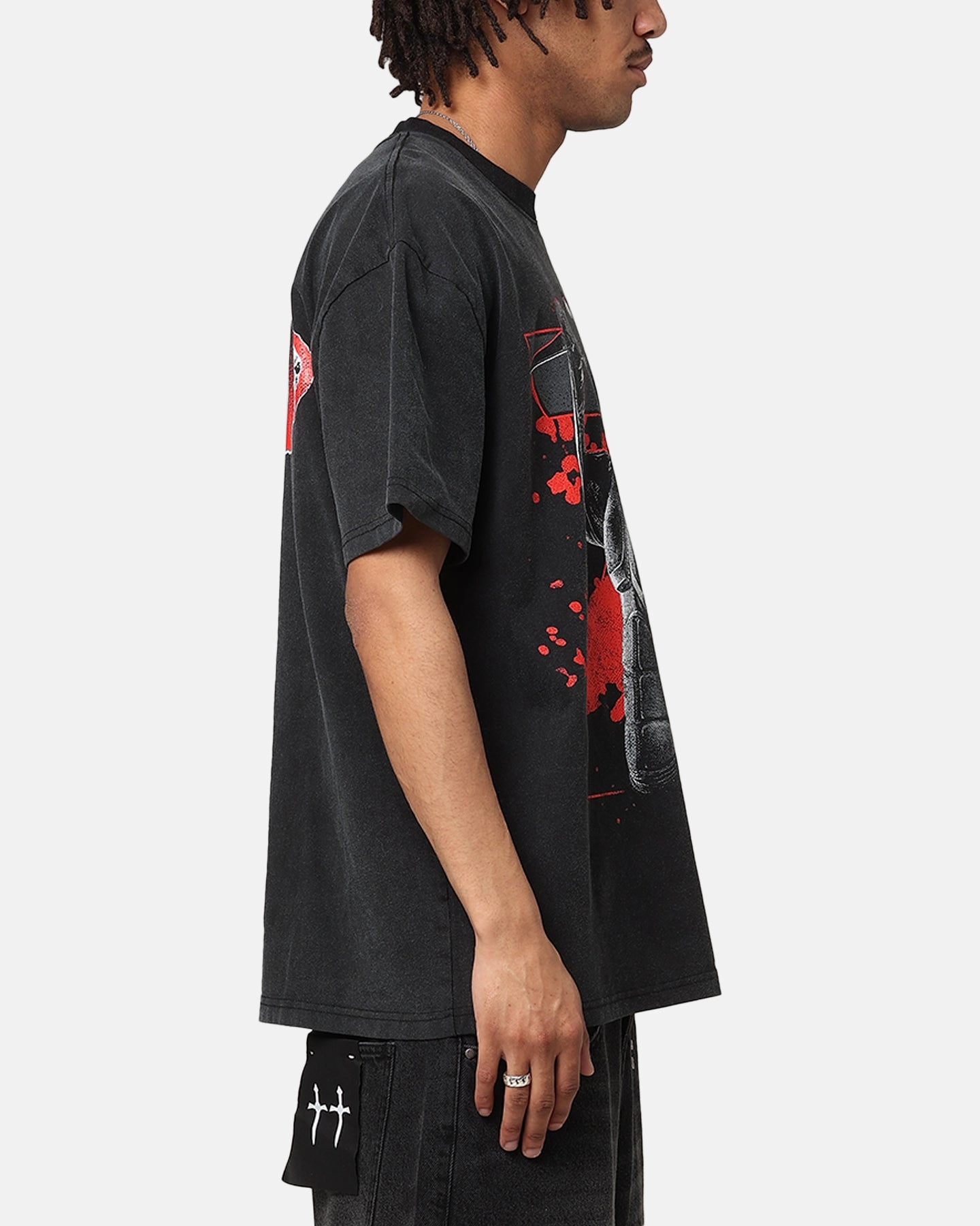 Cool and Relaxed Comfy Wardrobe Goat Crew X The Boys Black Noir Vintage T-Shirt Black Acidwash