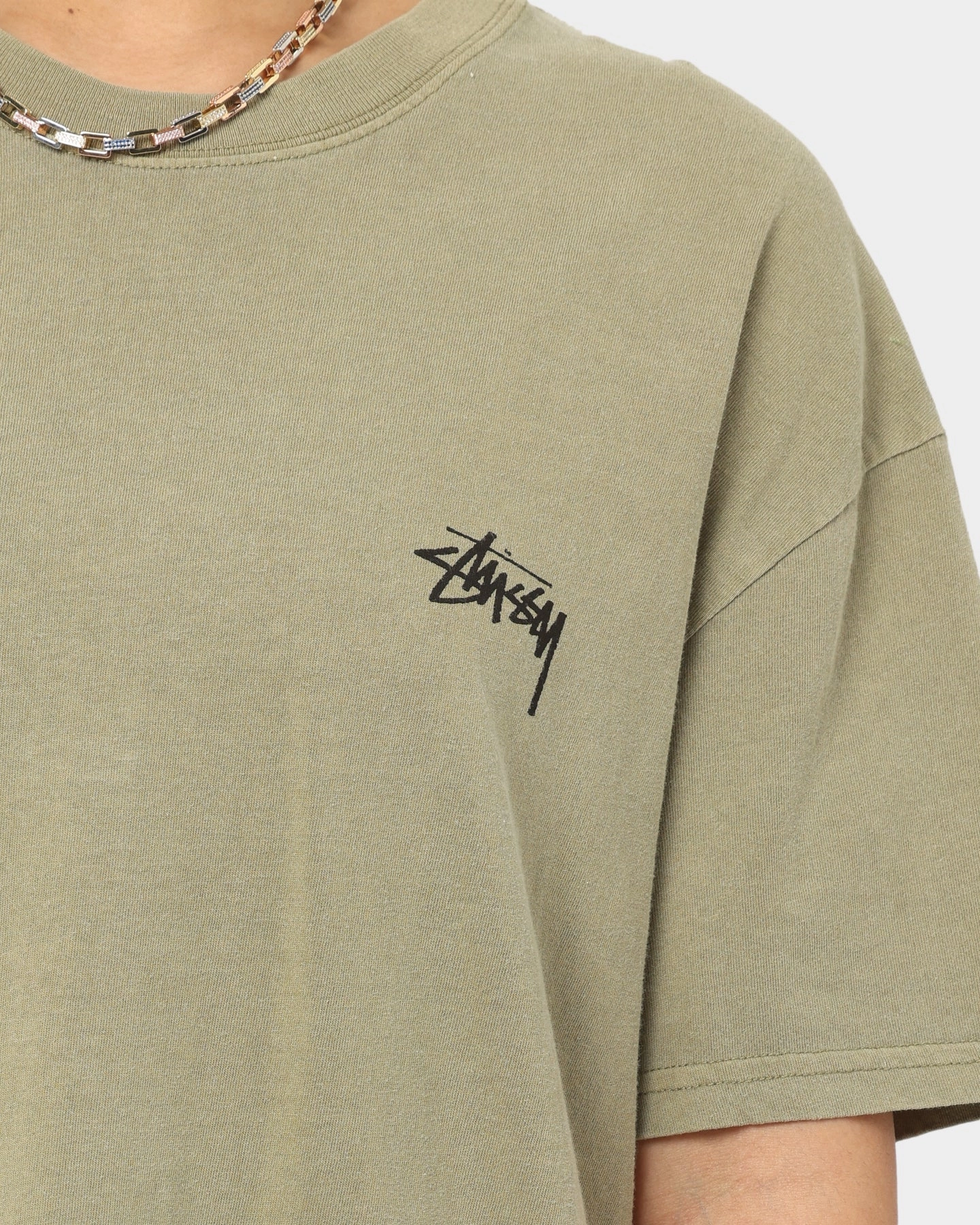 AntiPilling Treatment Stussy Spring Weeds T-Shirt Pigment Light Khaki