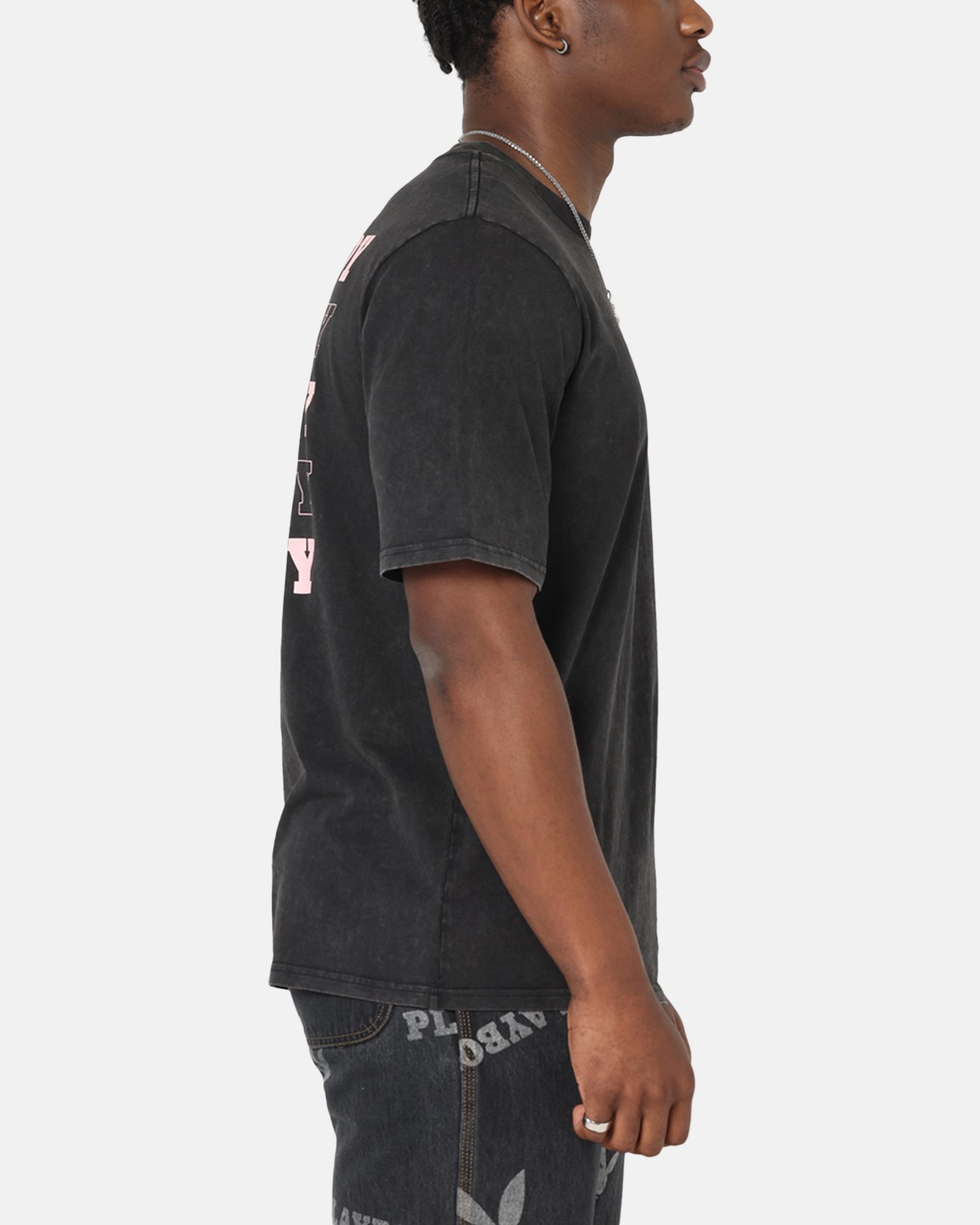 Playboy Stack Washed T-Shirt Washed Black Outdoor Leisure