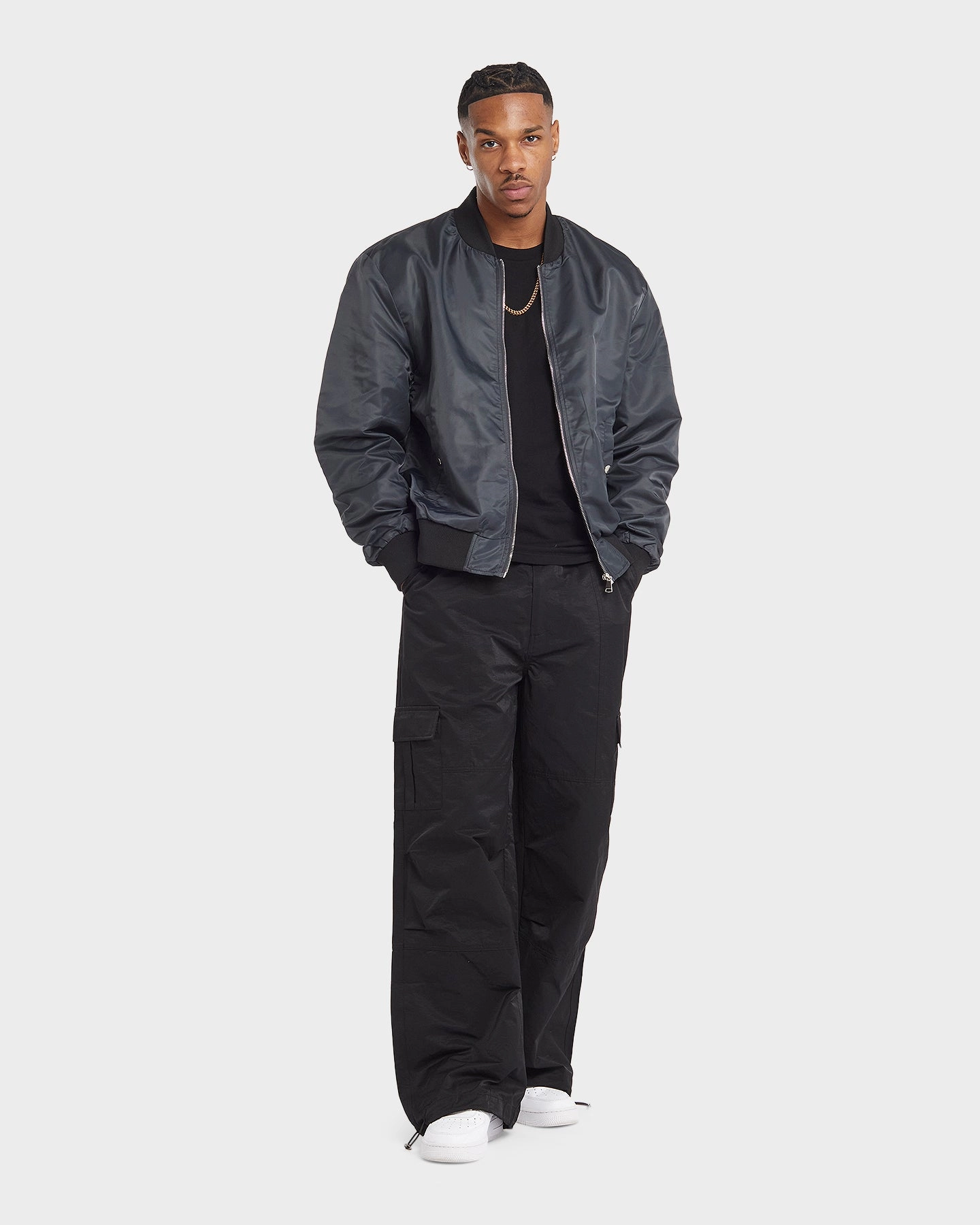 XXIII Caleb Bomber Jacket Charcoal Evaluation Paper