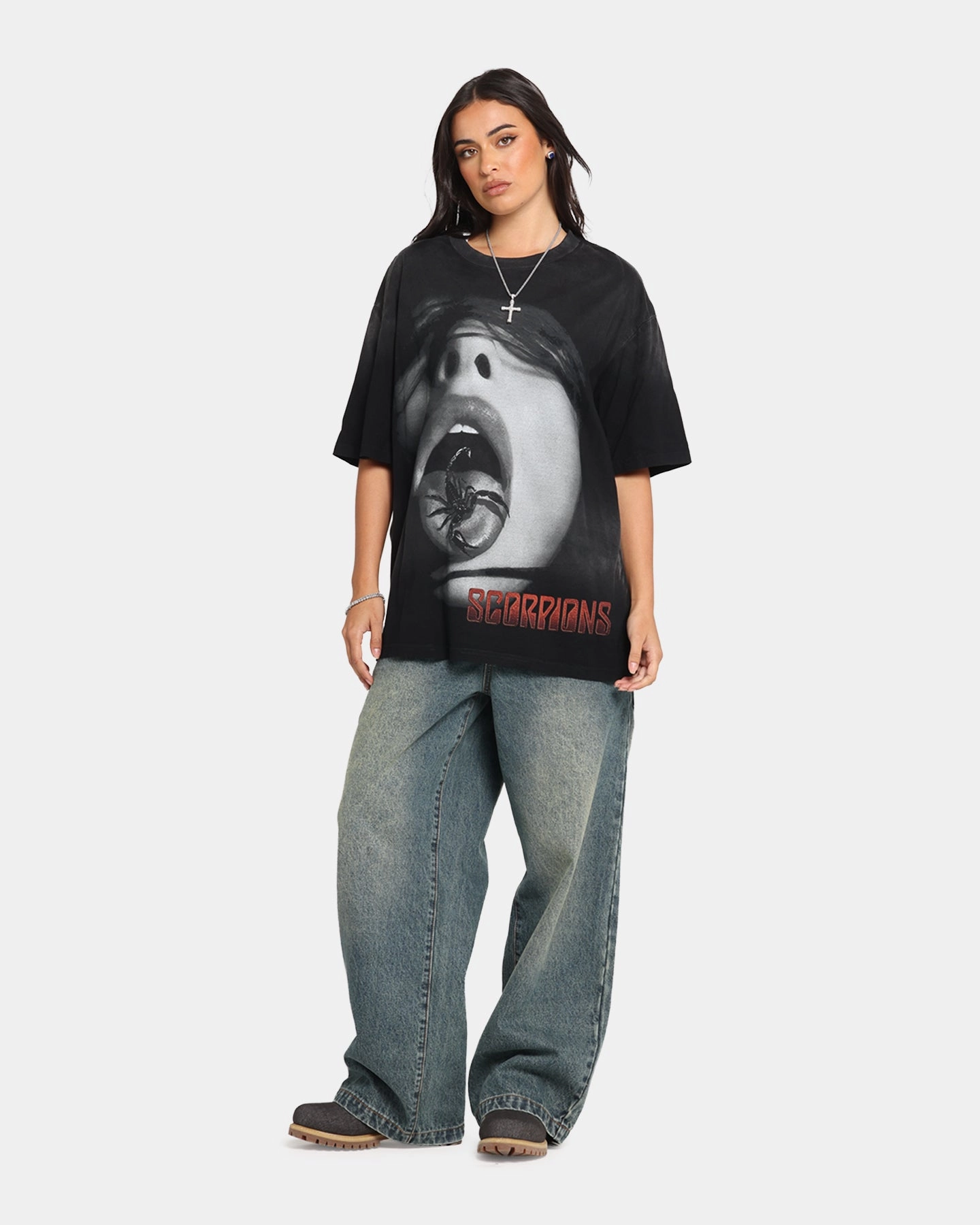 Scorpions Scorpions Blacked Out T-Shirt Washed Black Perfect for Travel