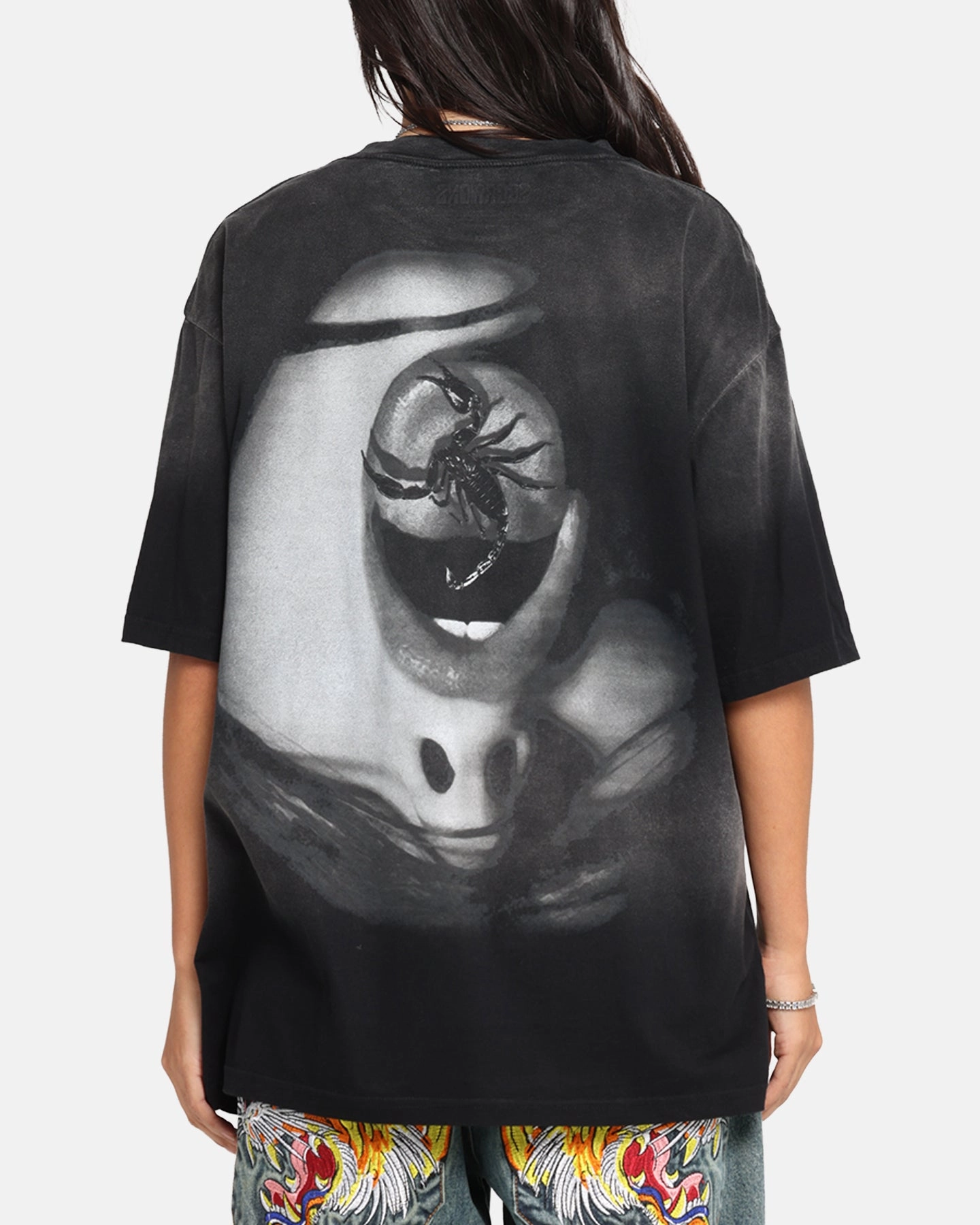 Eco Conscious Production Non Fading Material Scorpions Scorpions Blacked Out T-Shirt Washed Black