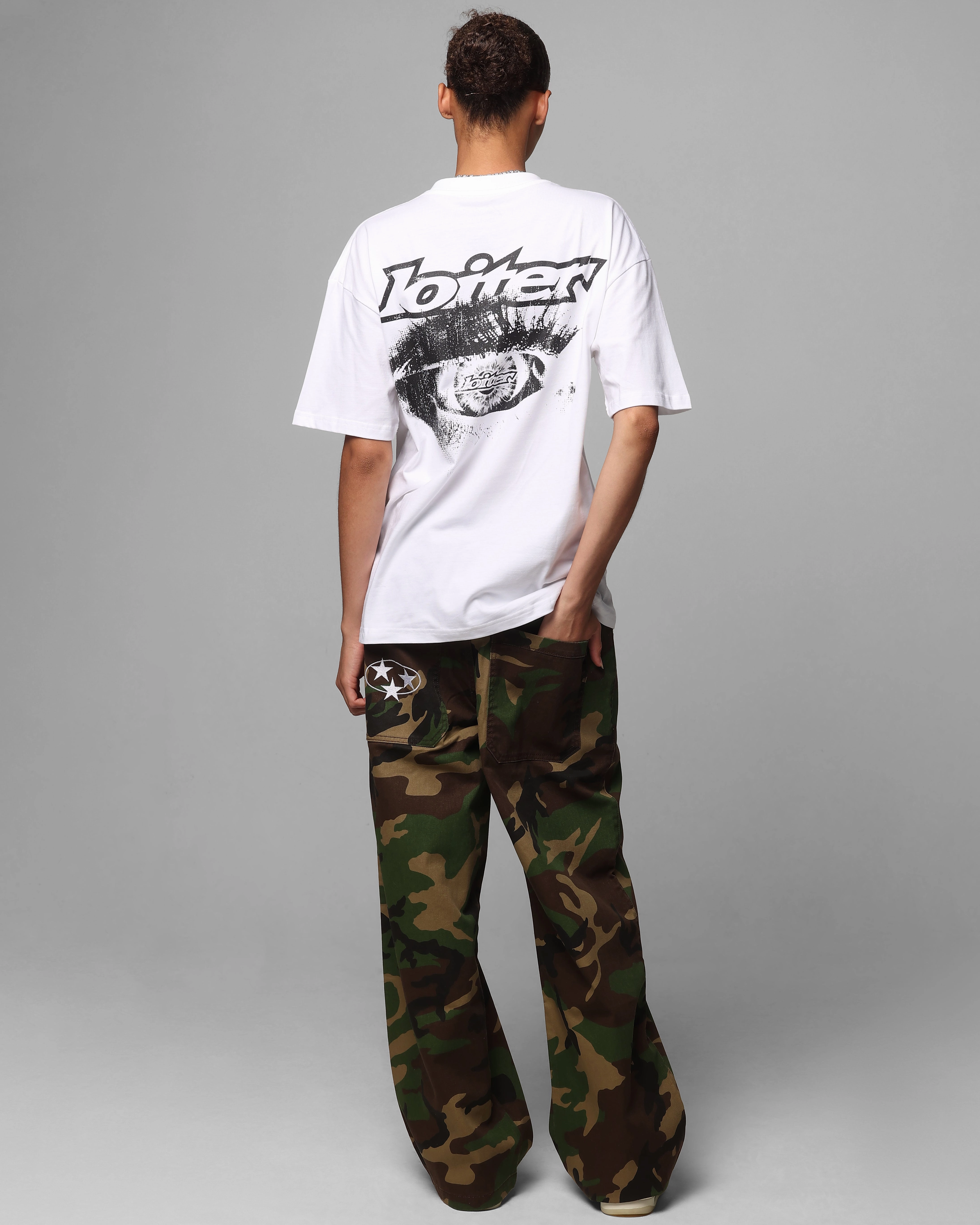 Loiter All Seeing Eye T-Shirt White Summer Wear Stylish Fit
