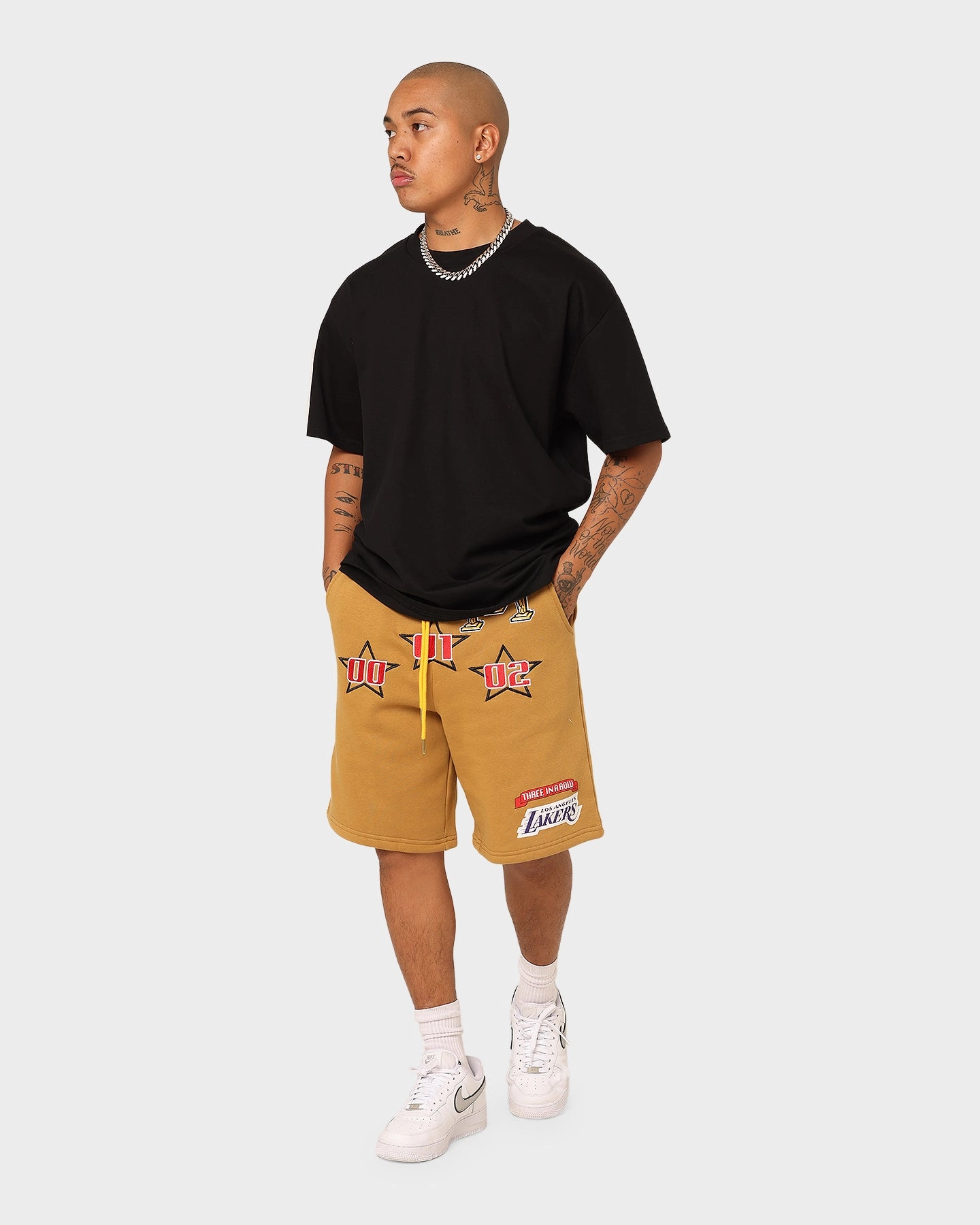 Tagless label Mitchell & Ness Los Angeles Lakers 3-Peat Shorts Bone Brown