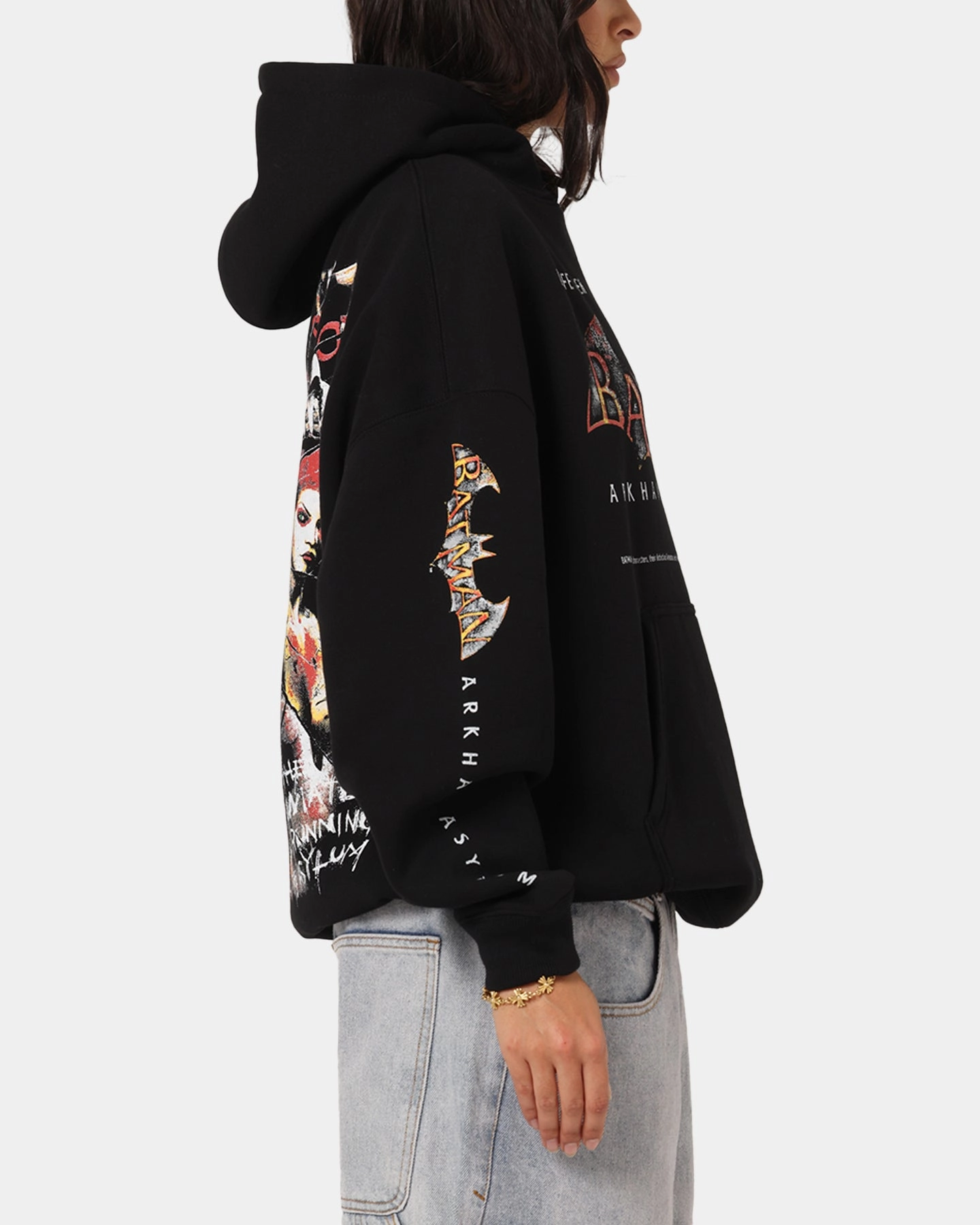 Neutral Tones Music 73 Studio X DC Batman Arkham Asylum Premium Hoodie Black