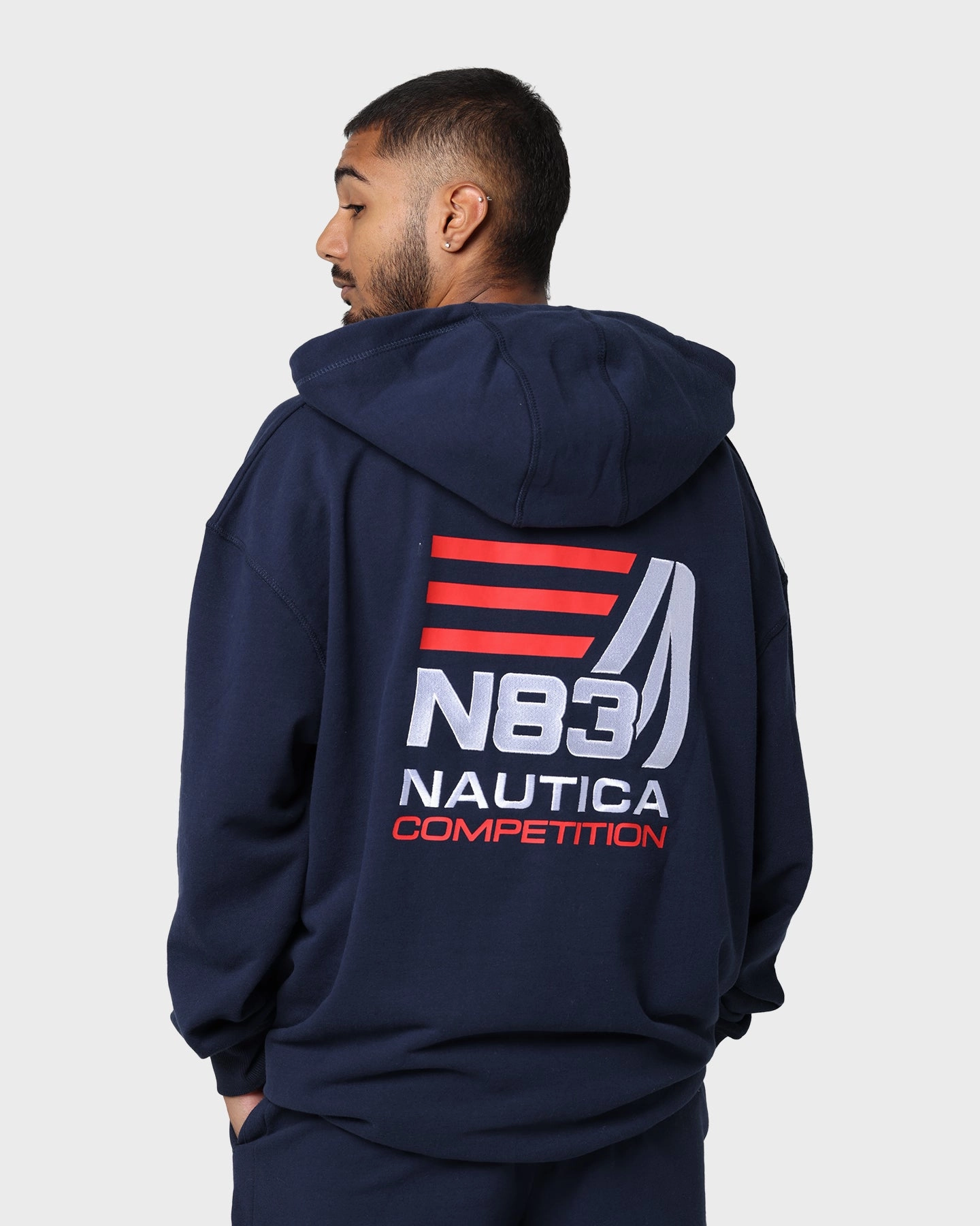 Nautica Fowler Oversized Hoodie 459 Dark Navy Bonded seams