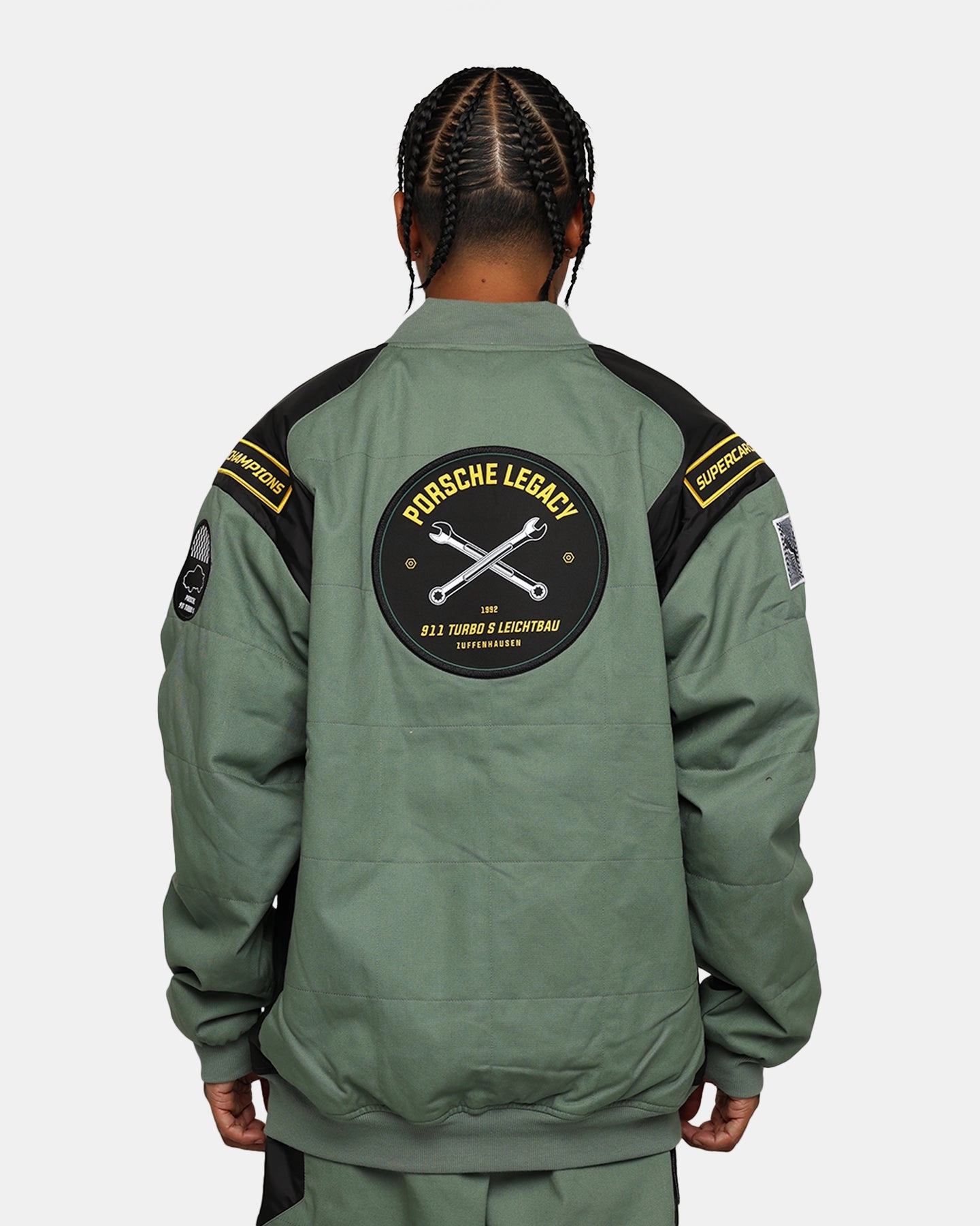 Puma X Porsche Legacy Garage Crew Jacket Eucalyptus Stole Teflon Coated Fabric