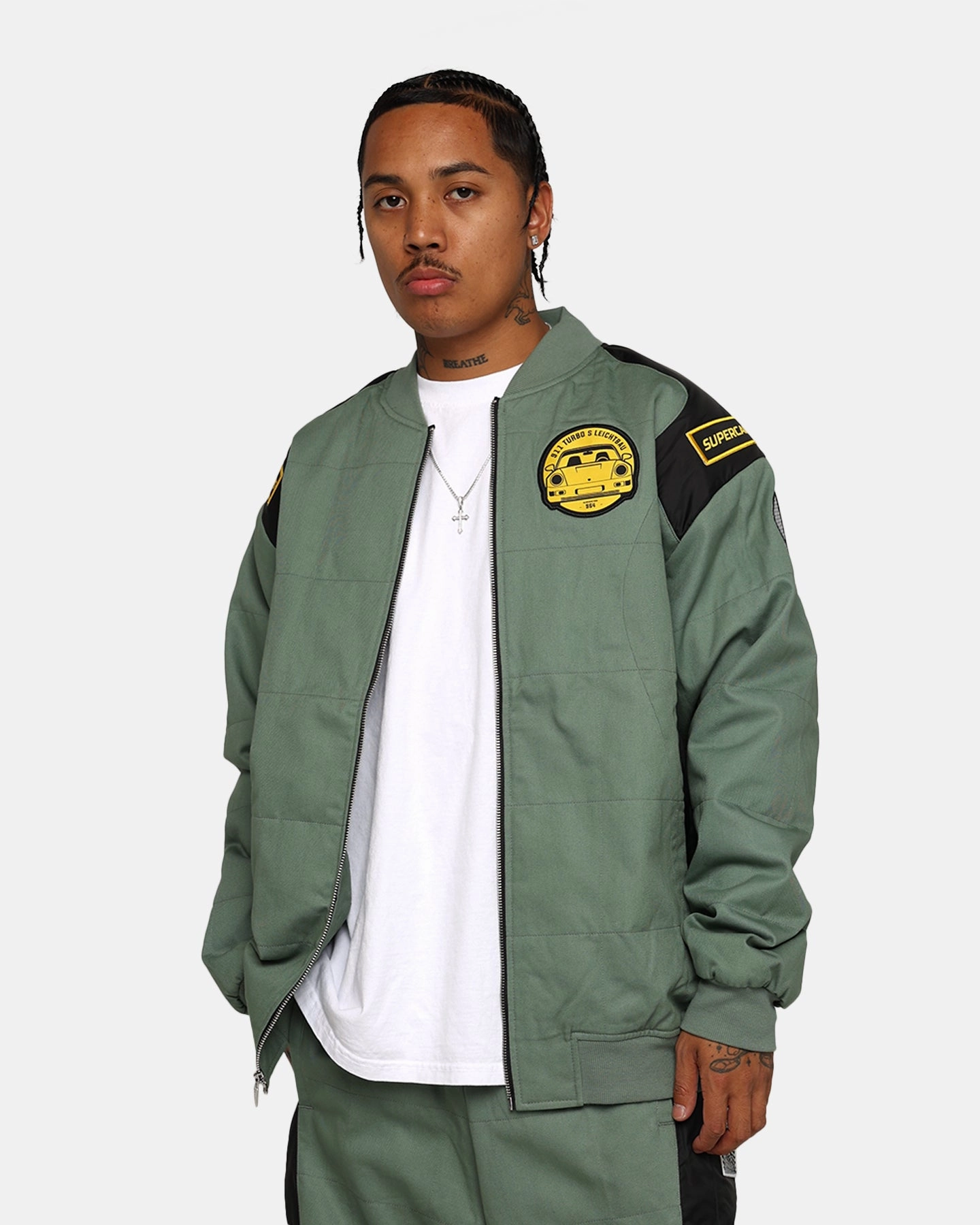 Puma X Porsche Legacy Garage Crew Jacket Eucalyptus Unstructured Shoulder Cut Packable Construction