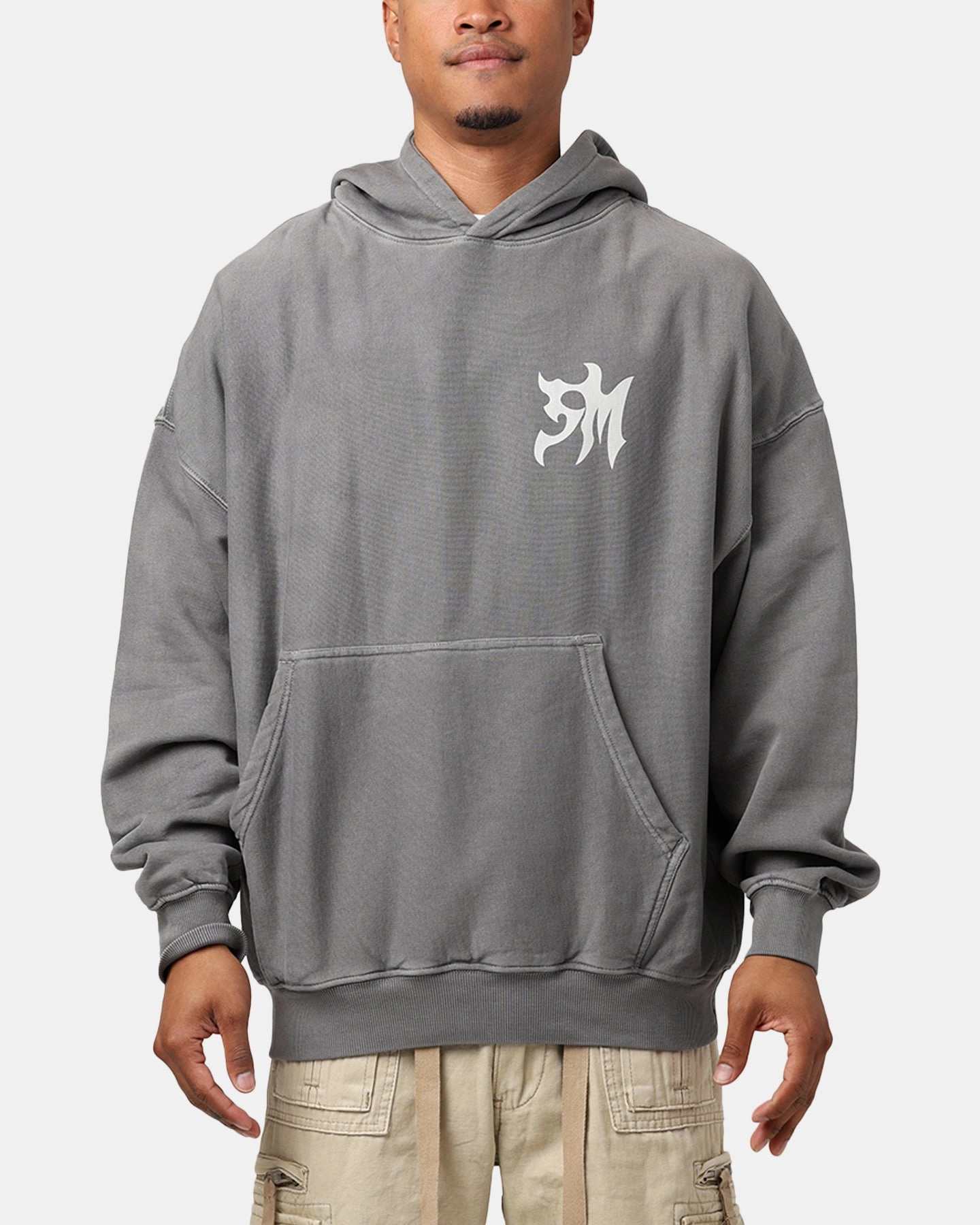 Saint Morta Tribe Premium Hoodie Washed Charcoal Reflective Detailing Quilted Inner Layer