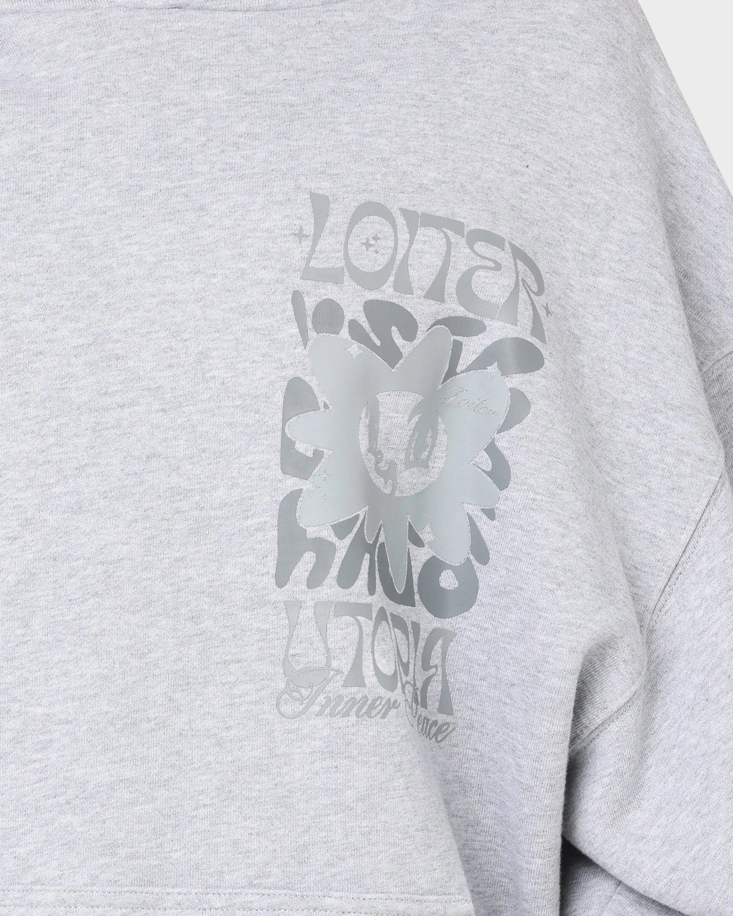 floral Loiter Fleur Hoodie Grey