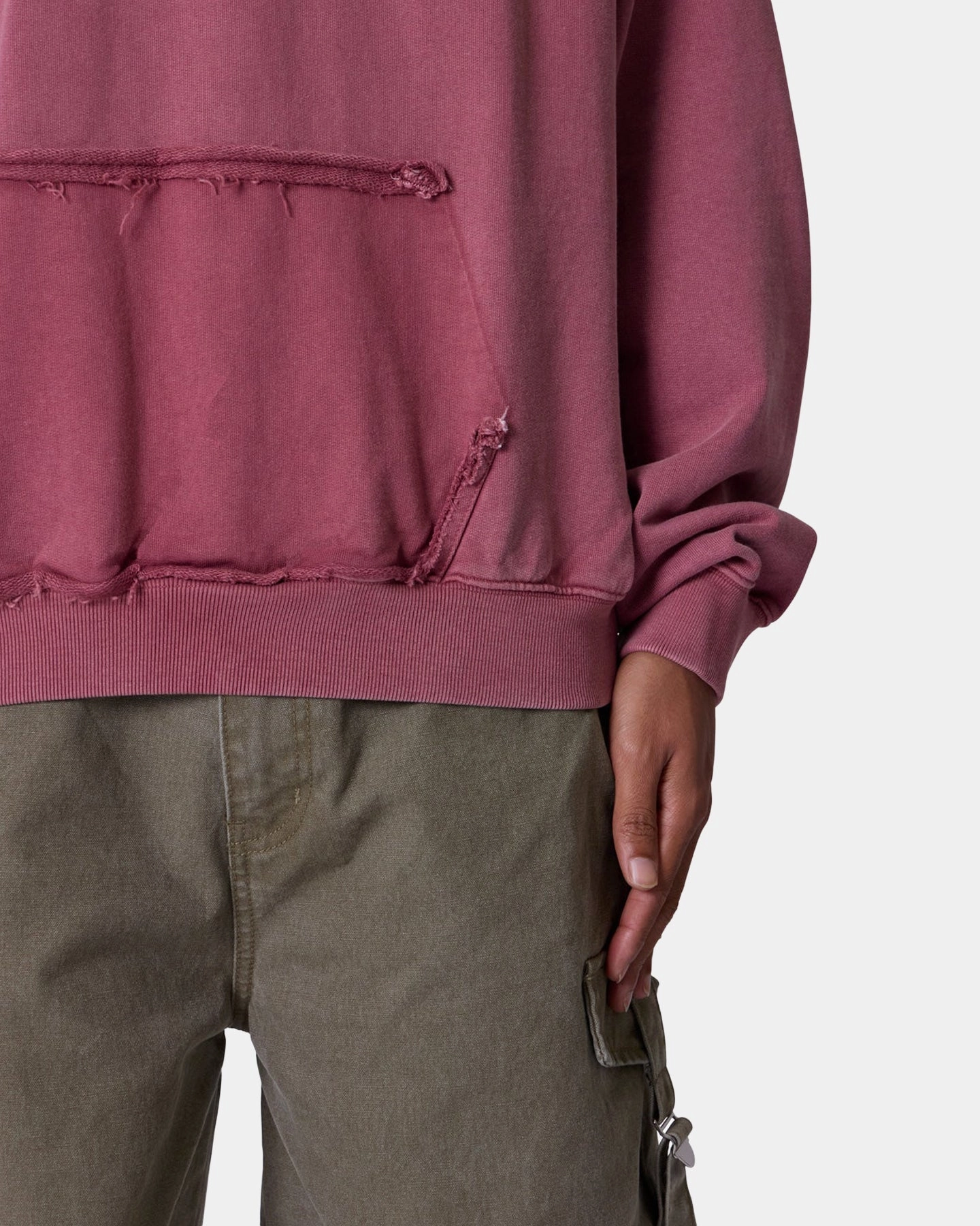 MNML Raw Stitch Hoodie Purple library construction workers