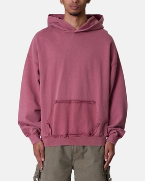 Action MNML Raw Stitch Hoodie Purple