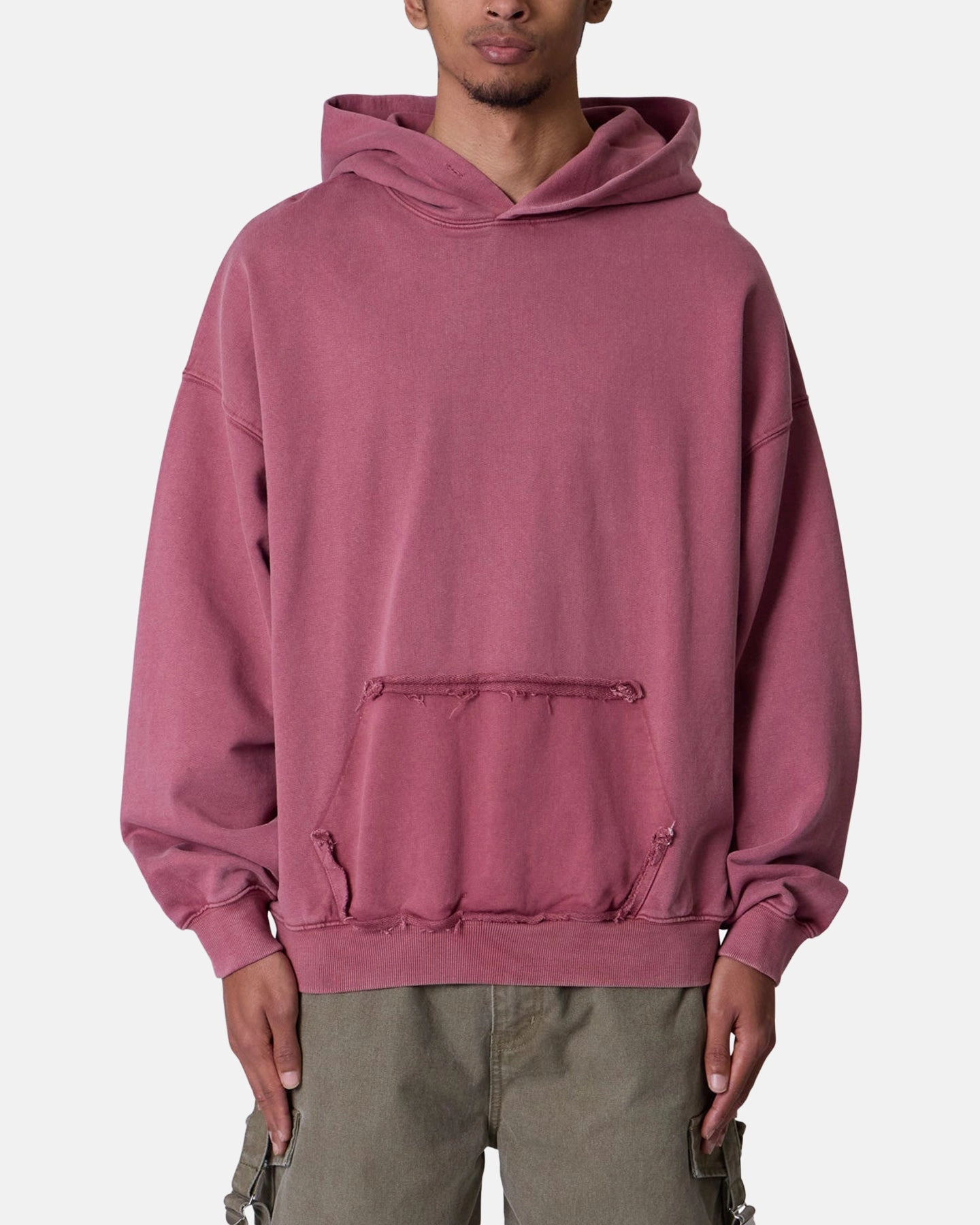 Action MNML Raw Stitch Hoodie Purple