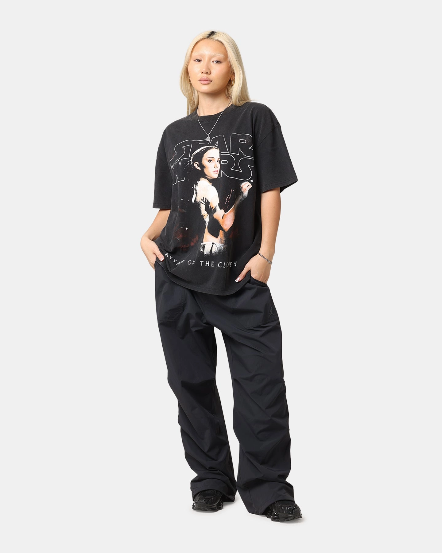 TemperatureControl Fabric Star Wars Episode II Vintage T-Shirt Black Acidwash