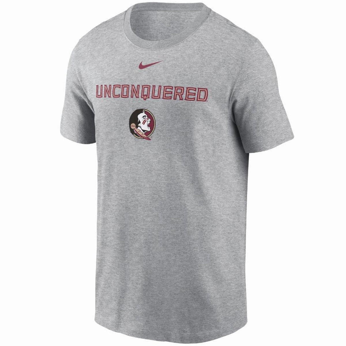 Leisure Wear MoistureWicking Technology Nike Men's Unconquered Seminole Logo Design DFCT Short Sleeve T-shirt - Dark Grey