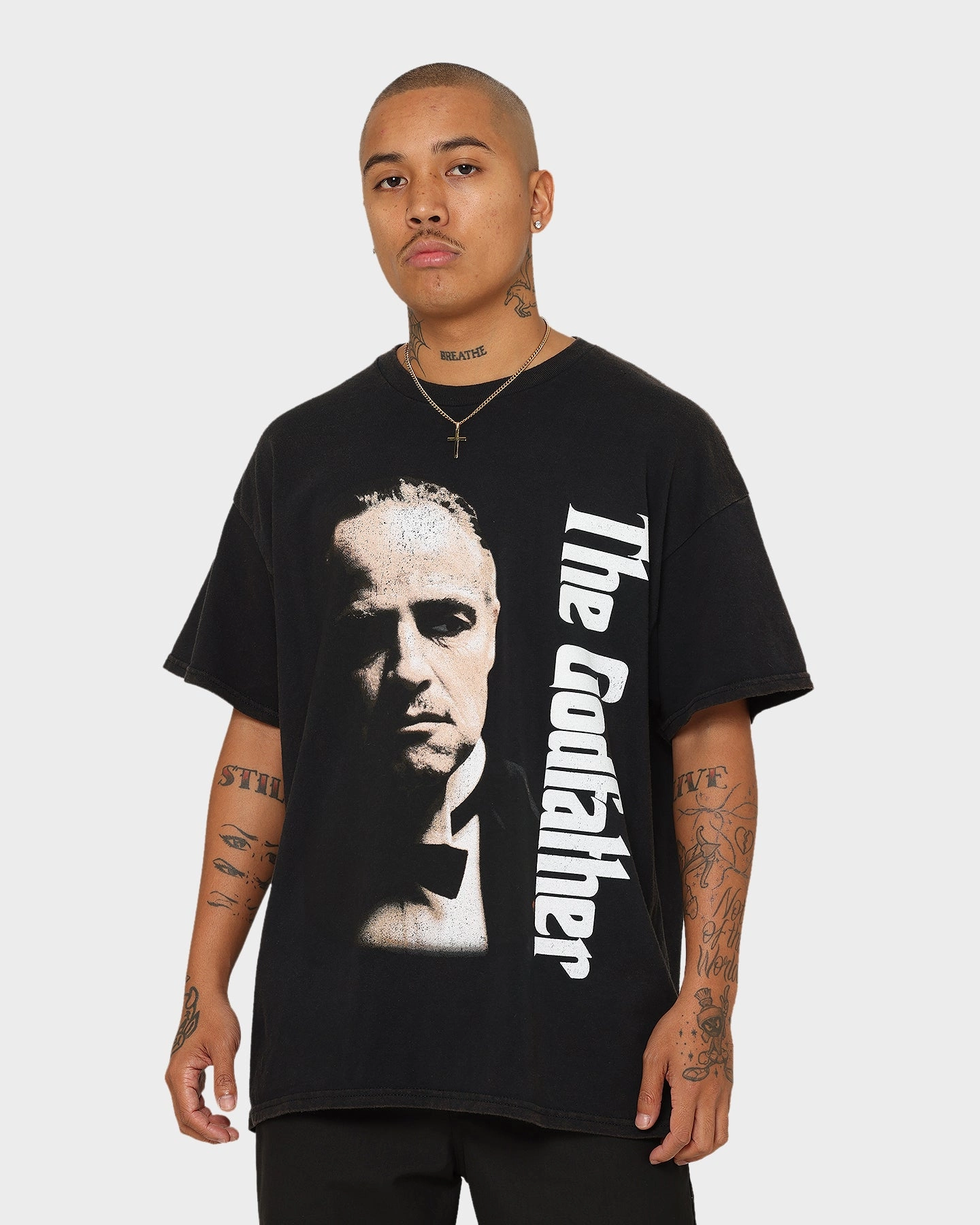 American Thrift X The Godfather The Godfather Movie Vintage T-Shirt Black Wash Structured silhouette