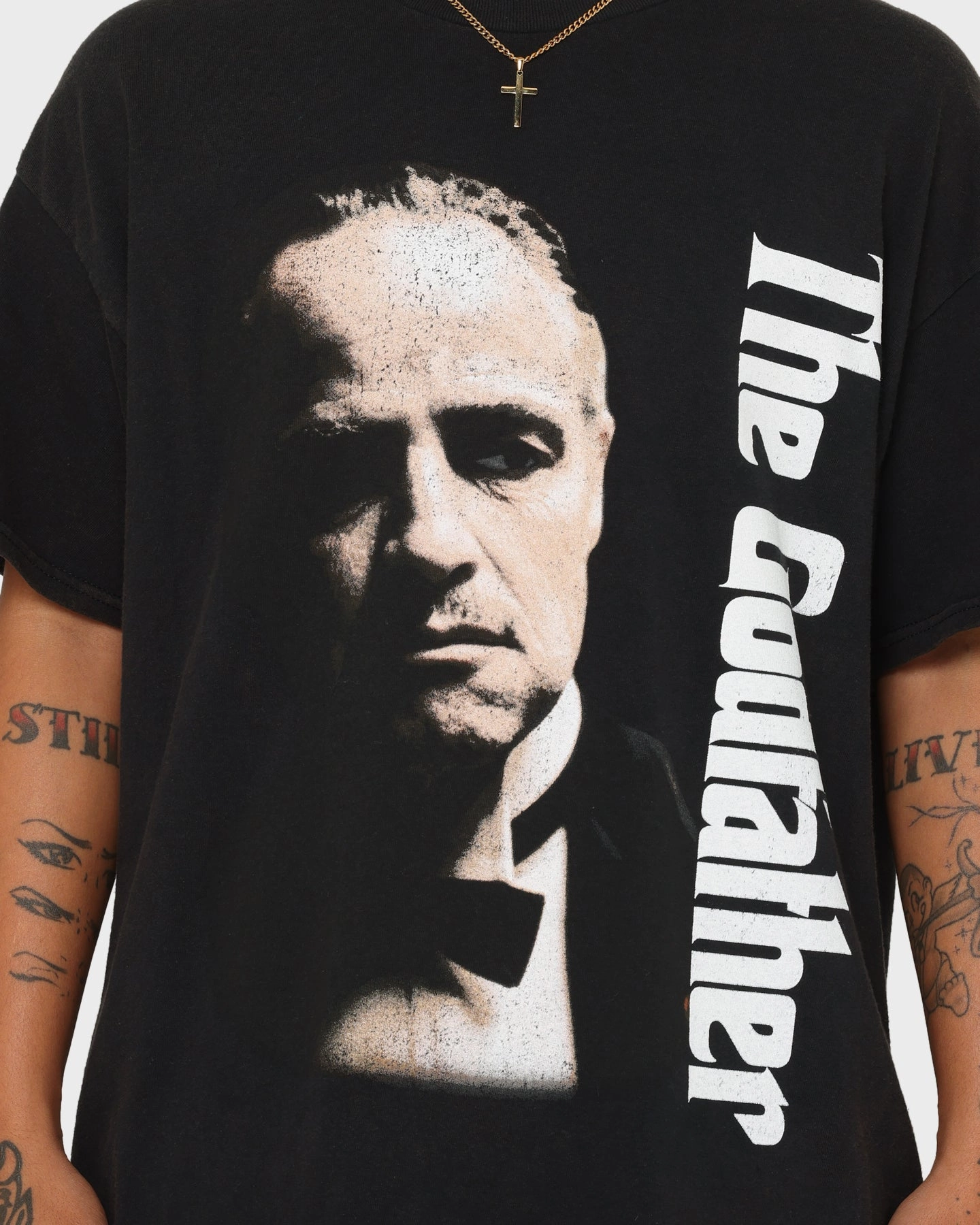 Simple Layer Relaxed Vibes American Thrift X The Godfather The Godfather Movie Vintage T-Shirt Black Wash