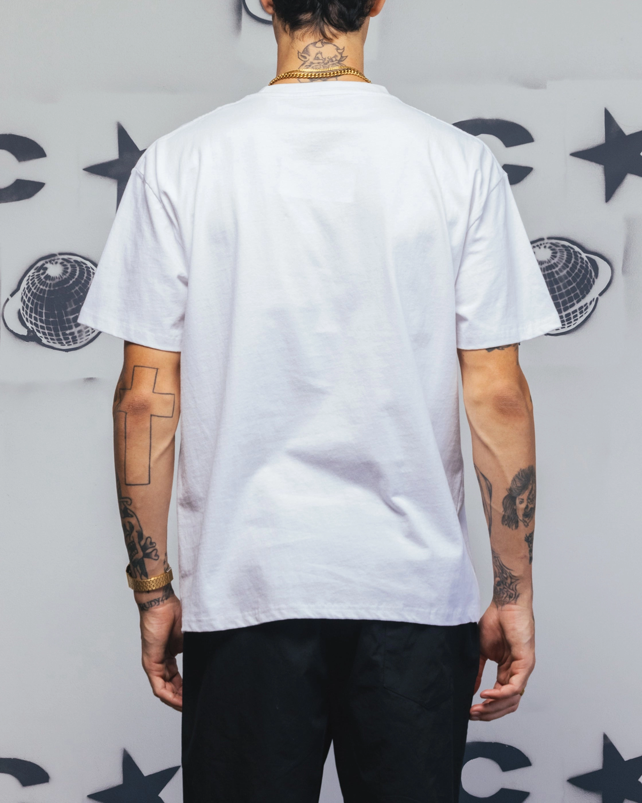 Carre Race Script T-Shirt White BreathableMaterial