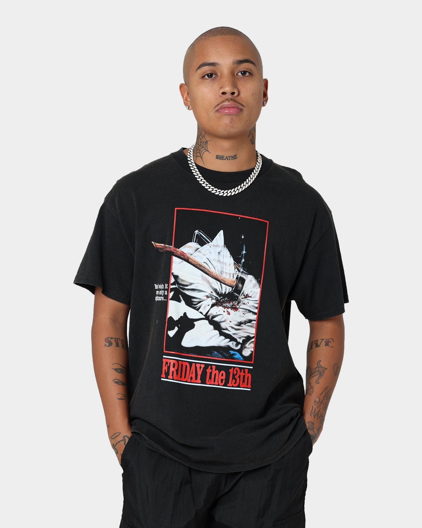 Flexible Wear Comfortable apparel American Thrift X Friday the 13th Friday the 13th Vintage T-Shirt Vintage Black