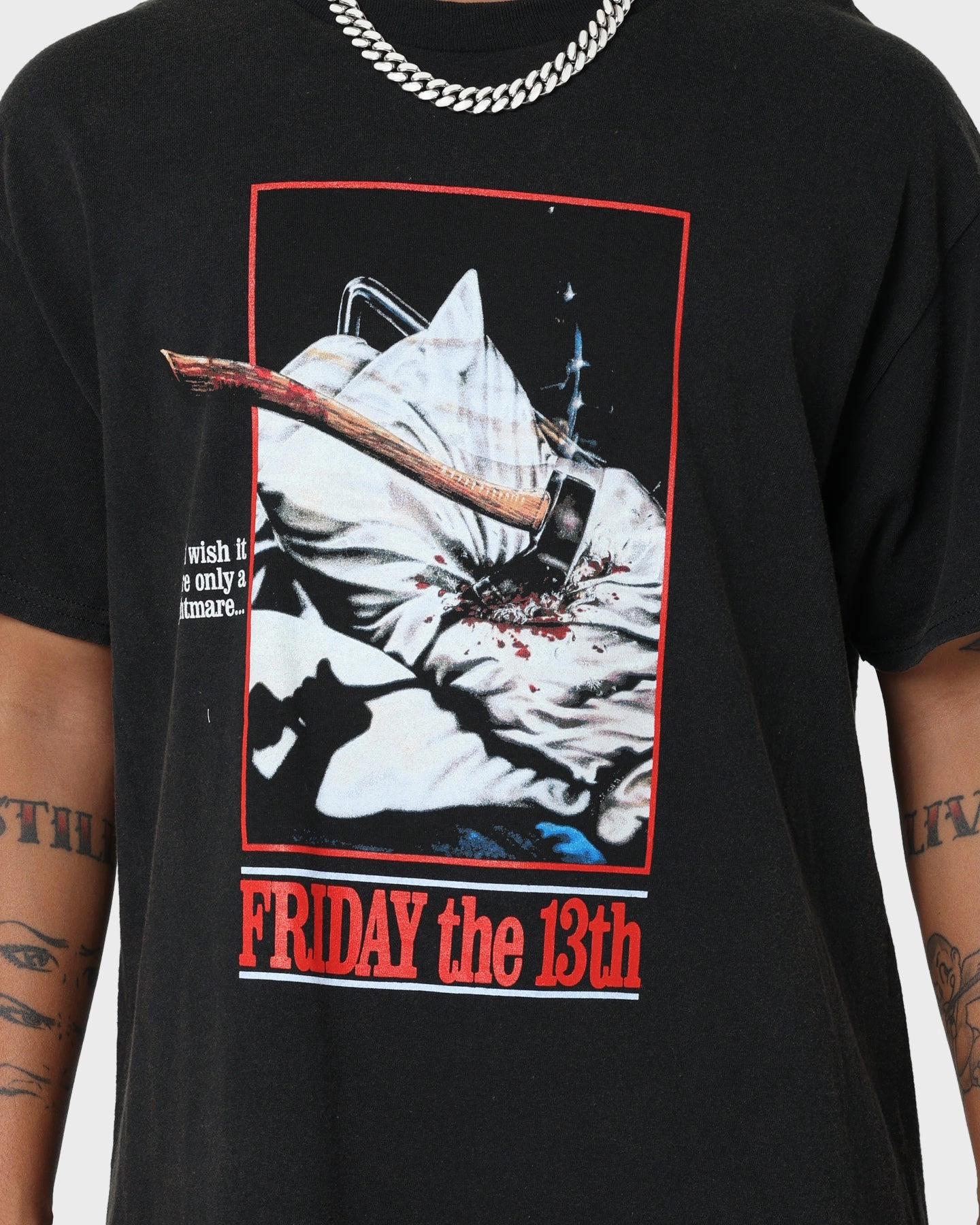 American Thrift X Friday the 13th Friday the 13th Vintage T-Shirt Vintage Black MultipurposeUse Weekend Wardrobe