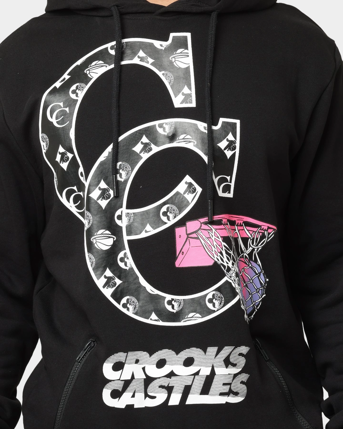 Crooks & Castles Miami Sportek Hoodie Black Party use Street Function