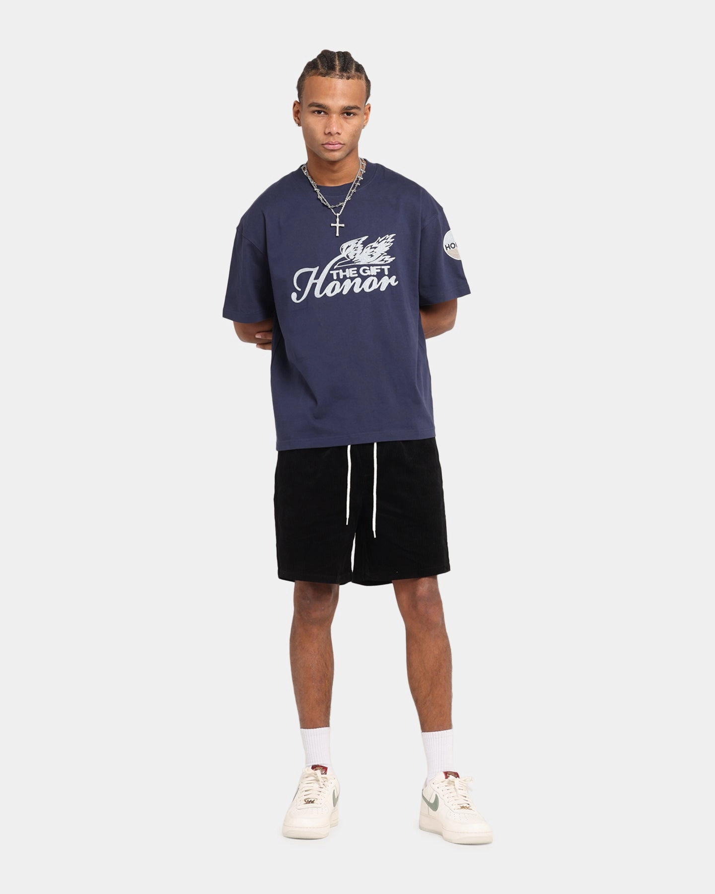 Casual Fashion AllDay Comfort Honor The Gift Auto Club Boxy T-Shirt Navy