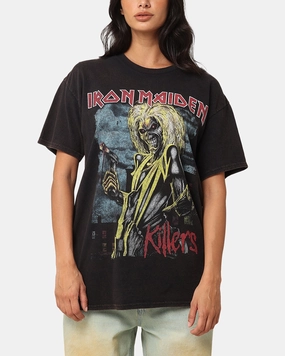 Iron Maiden Killers Green T-Shirt Black Vintage Seasonal Smart Wrinkle Free Fabric