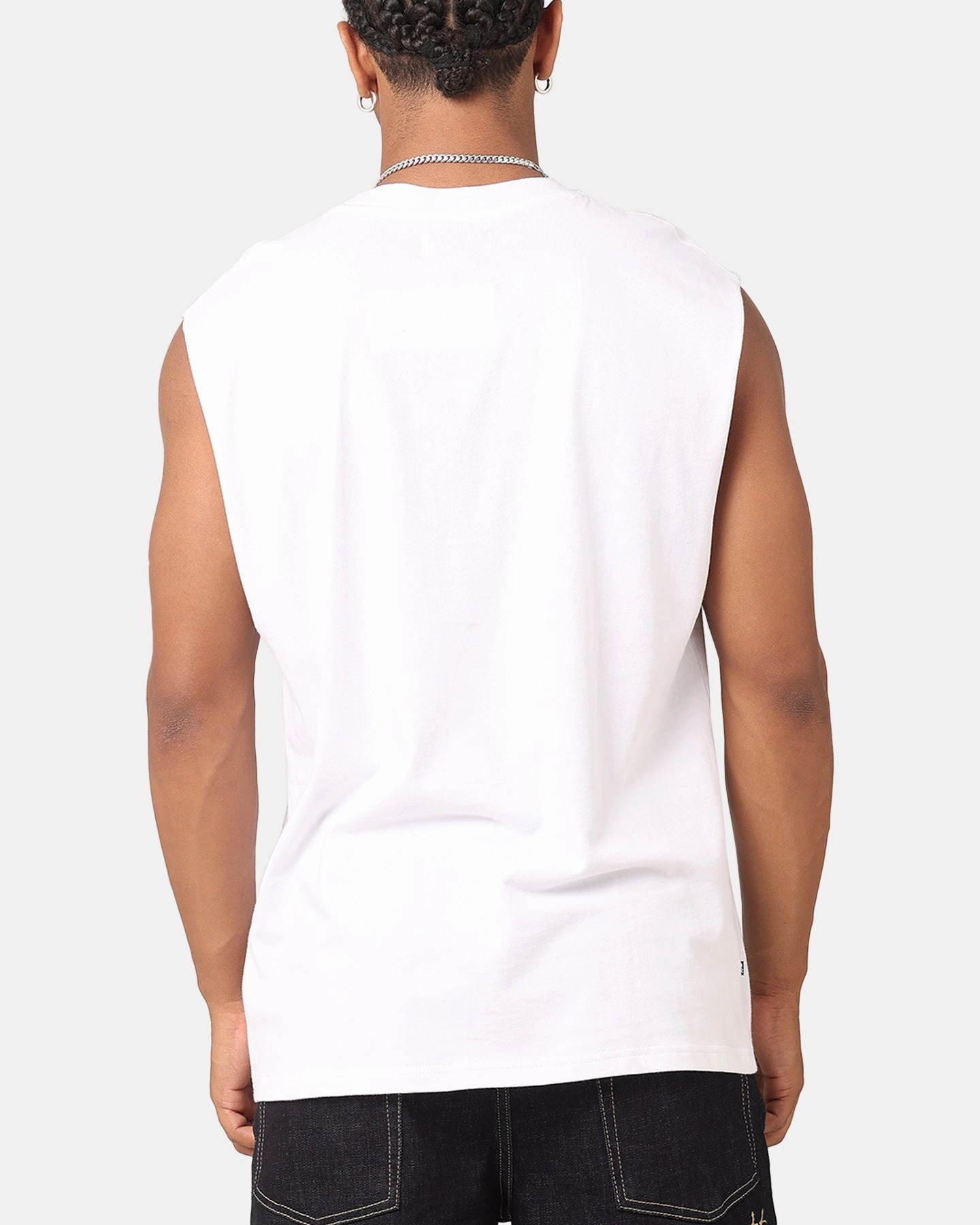 Chic And Comfortable Non Irritating Tags Saint Morta Division Oversized Muscle T-Shirt White/Black