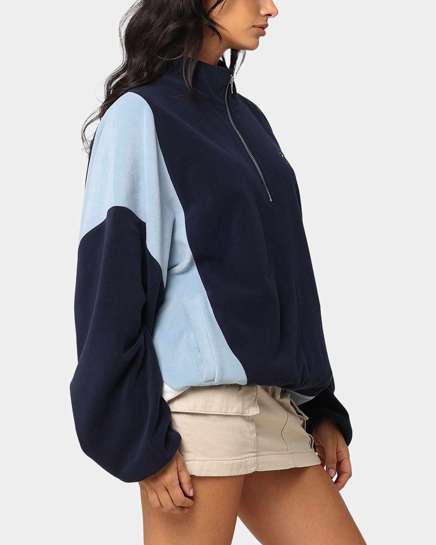 Gift Carre C-Star Polarfleece Quarter Zip Crewneck Light Blue/Mul