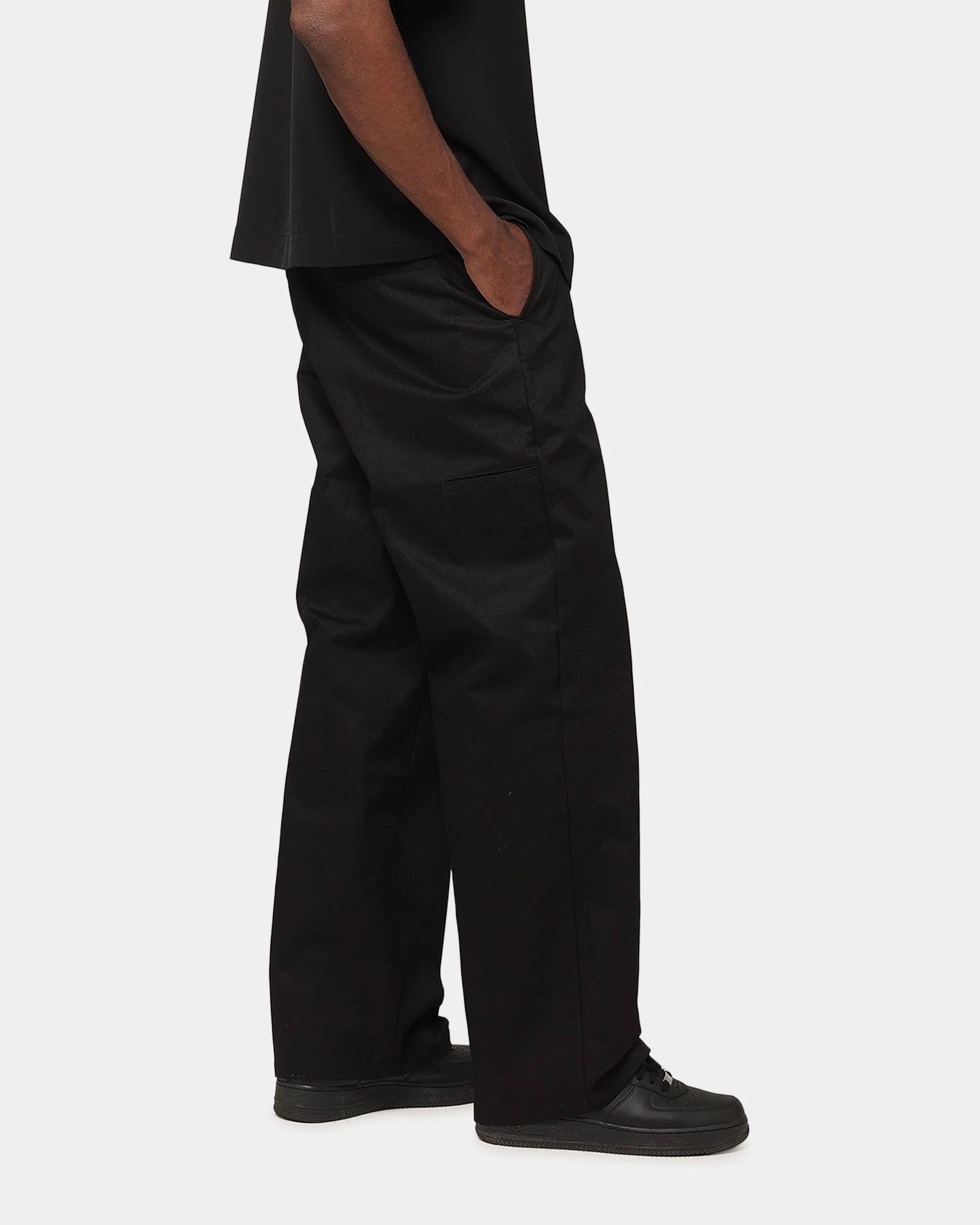 Carre Studio Baggy Pants Black Comfy Design Breathable mesh