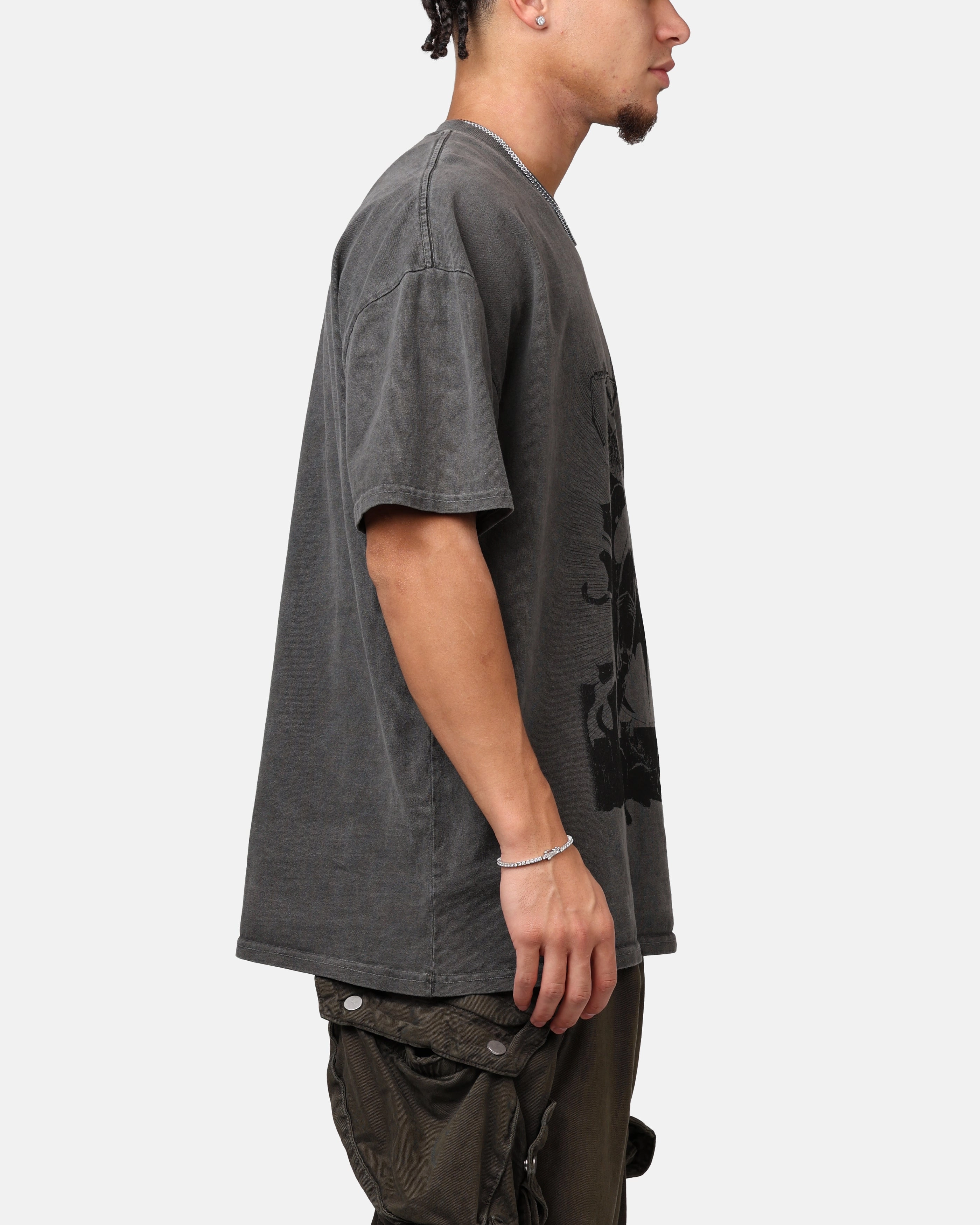 Ribbed Neckline School spirit Goat Crew X DC Batman Catwoman Cats Heavyweight T-Shirt Black Wash