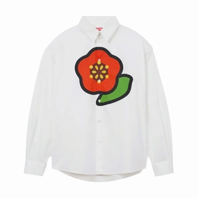 Kenzo Pop Casual Shirt 'White' Plaid Design Modern Appeal