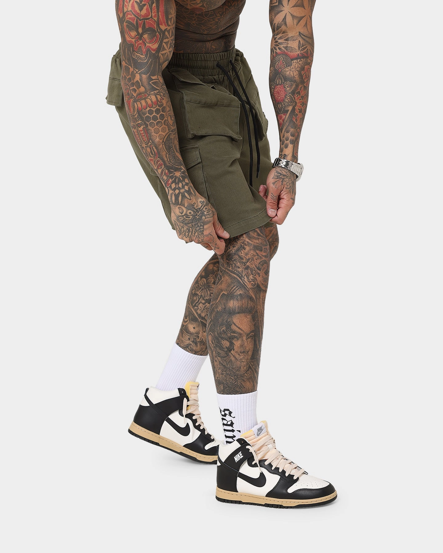 Saint Morta Infantry Cargo Shorts Army Green Durable Waistband swimming accessory