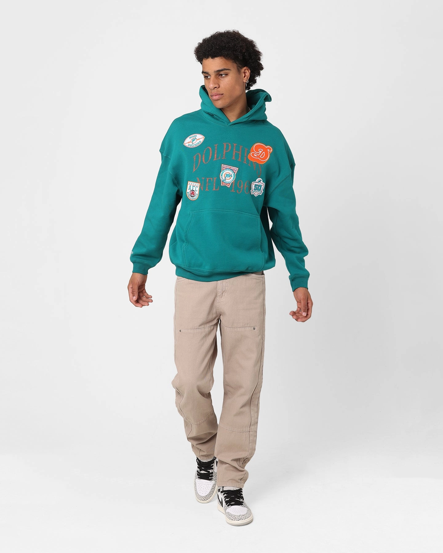 Adventure Wear Eliminate Mitchell & Ness Miami Dolphins Touchline Hoodie Teal