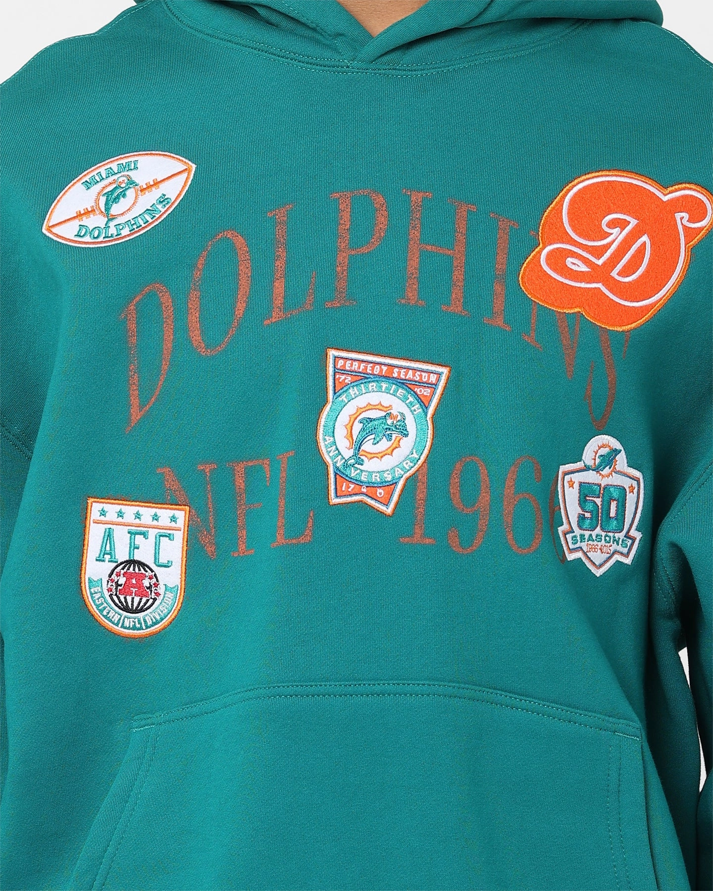 Polyfill Layer Integration Nightwear Mitchell & Ness Miami Dolphins Touchline Hoodie Teal