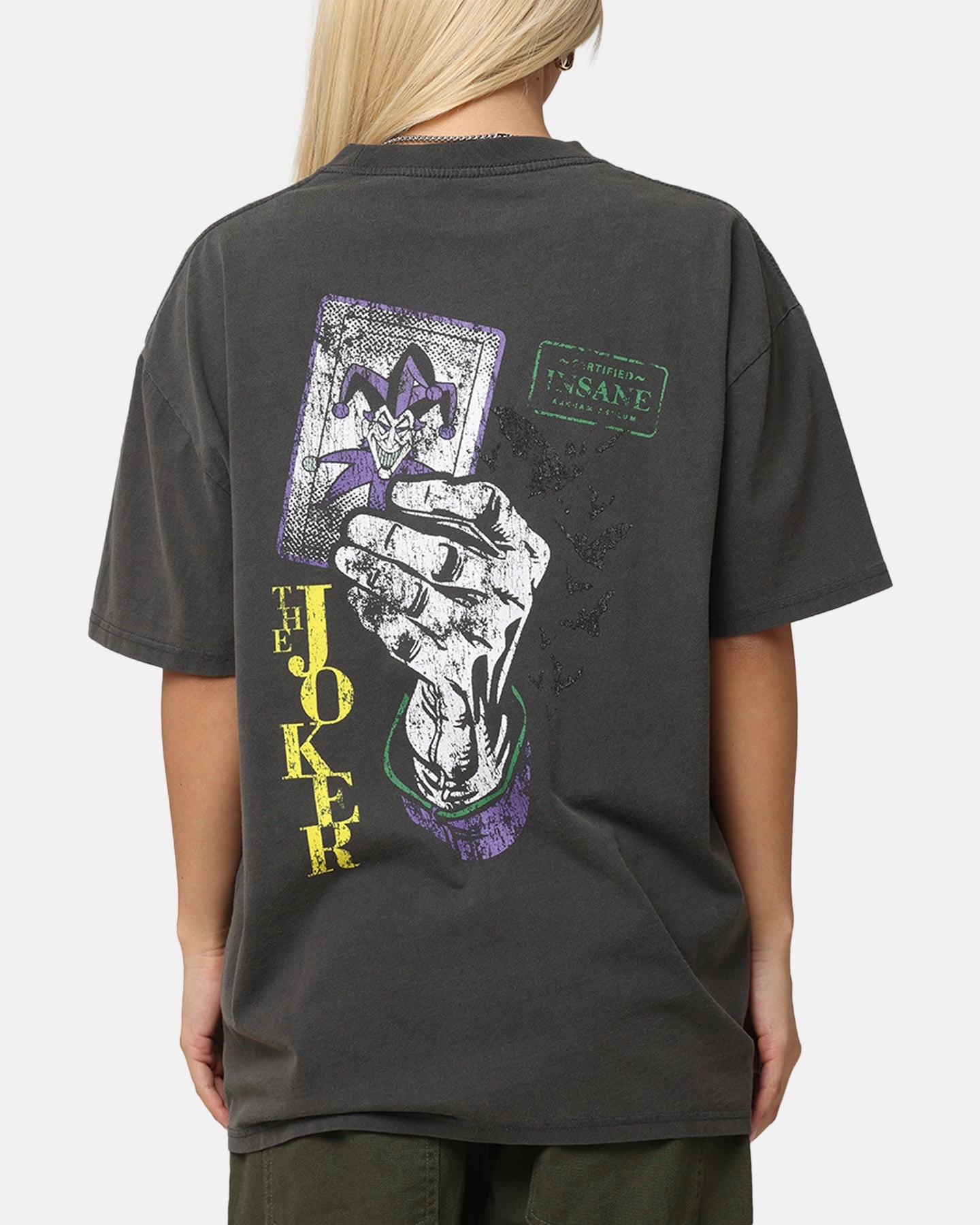 American Thrift X DC Batman The Joker Harley Hoax Heavy T-Shirt Black Wash Active Outfit Style Trendy Vibes Wear