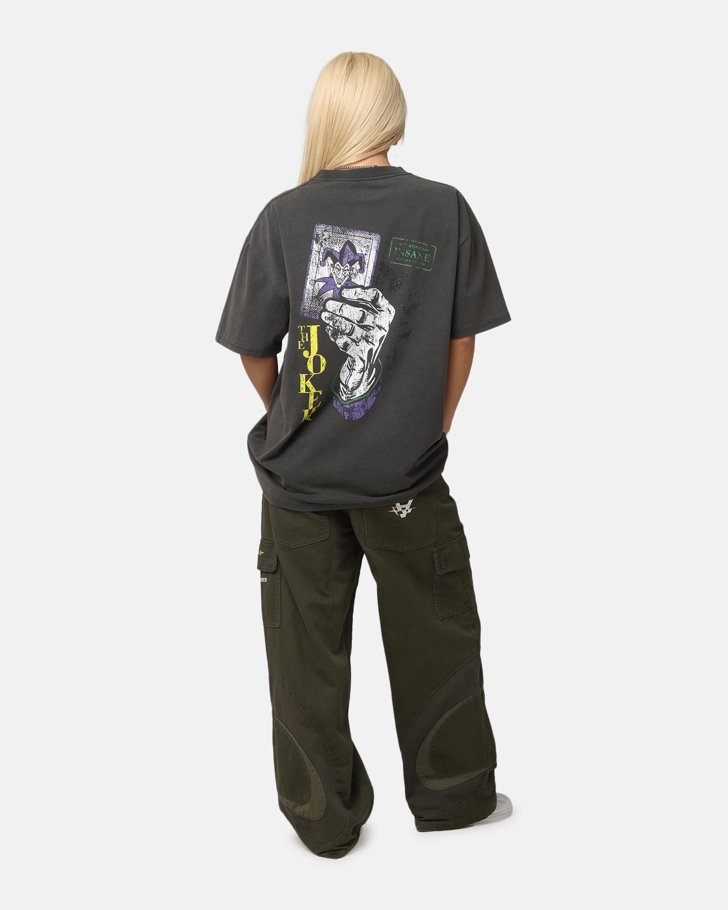 Anti Pilling Surface American Thrift X DC Batman The Joker Harley Hoax Heavy T-Shirt Black Wash