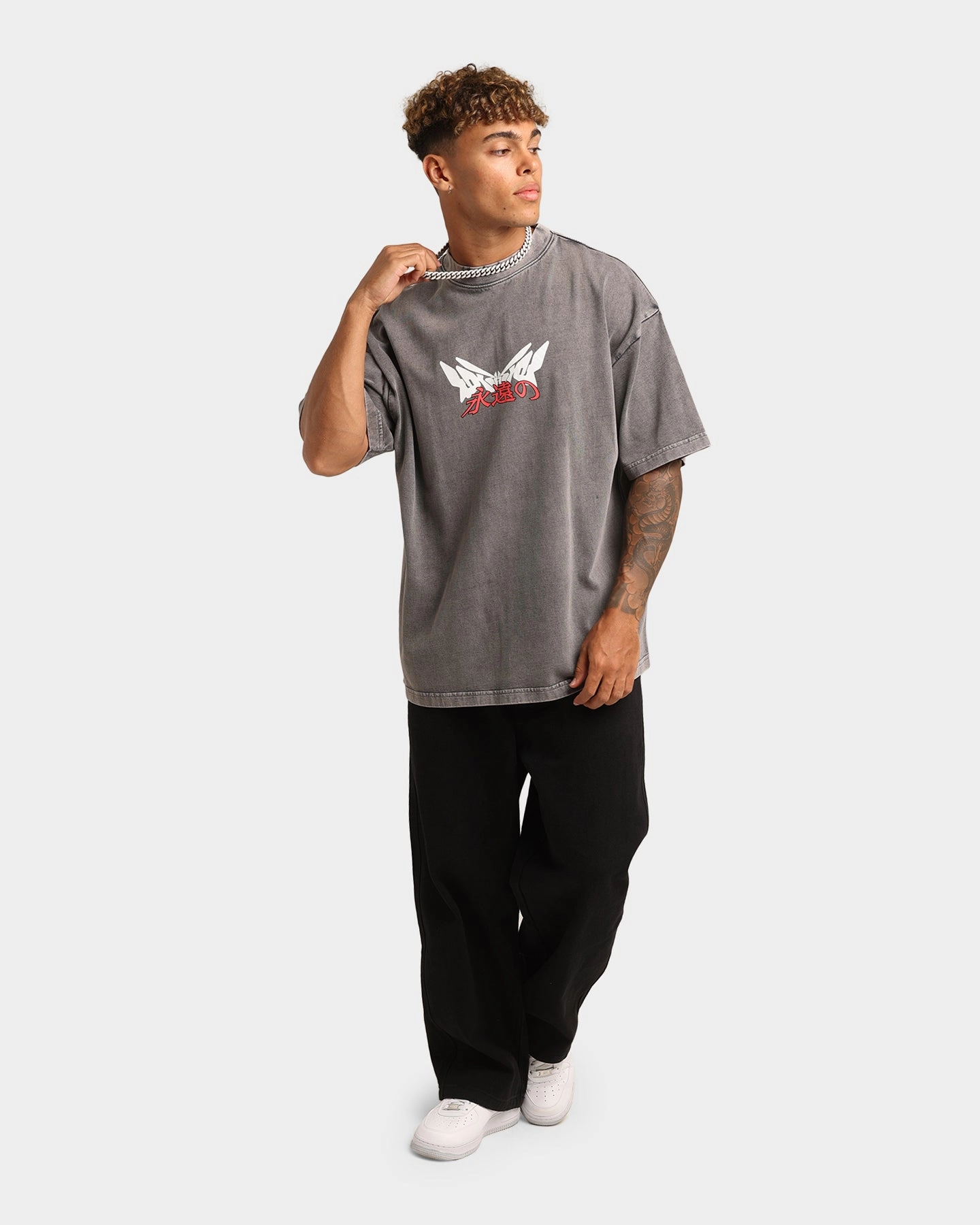 Loiter Eternal Vintage T-Shirt Charcoal Playful Design