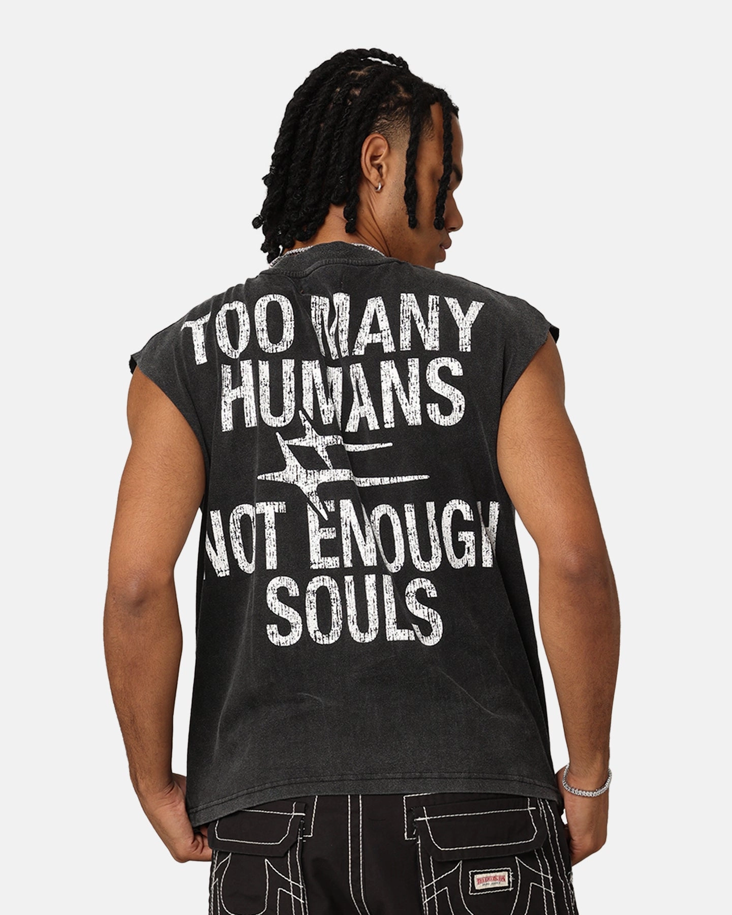 SlimFit Loiter Soulless Oversized Muscle T-Shirt Vintage Black