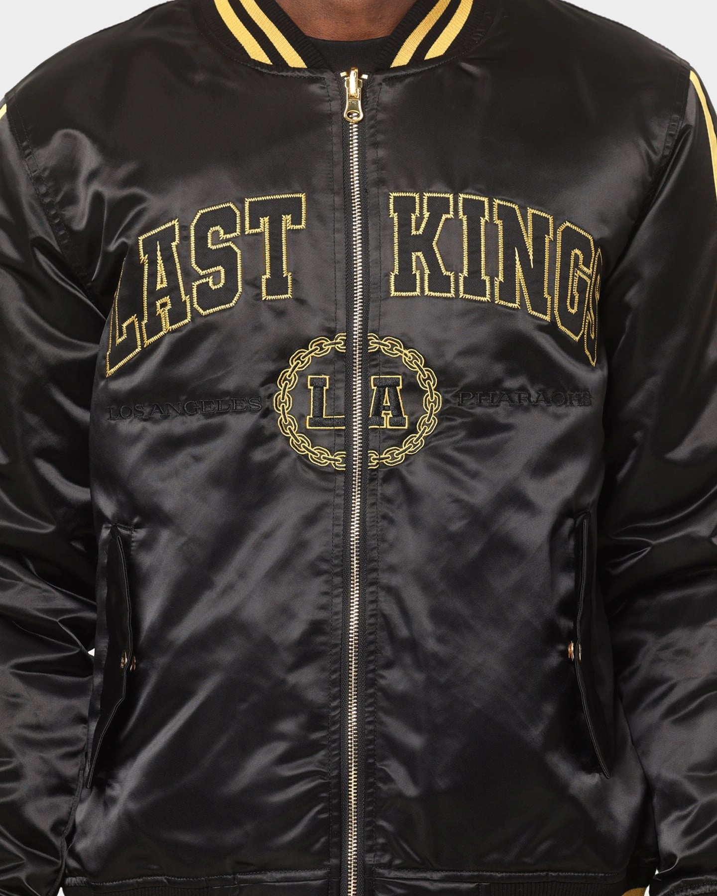 kids shopping Last Kings LA Pharaohs Varsity Jacket Black