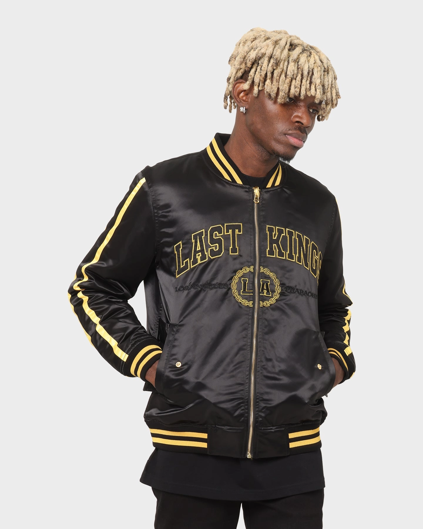 Last Kings LA Pharaohs Varsity Jacket Black Enjoy Charm