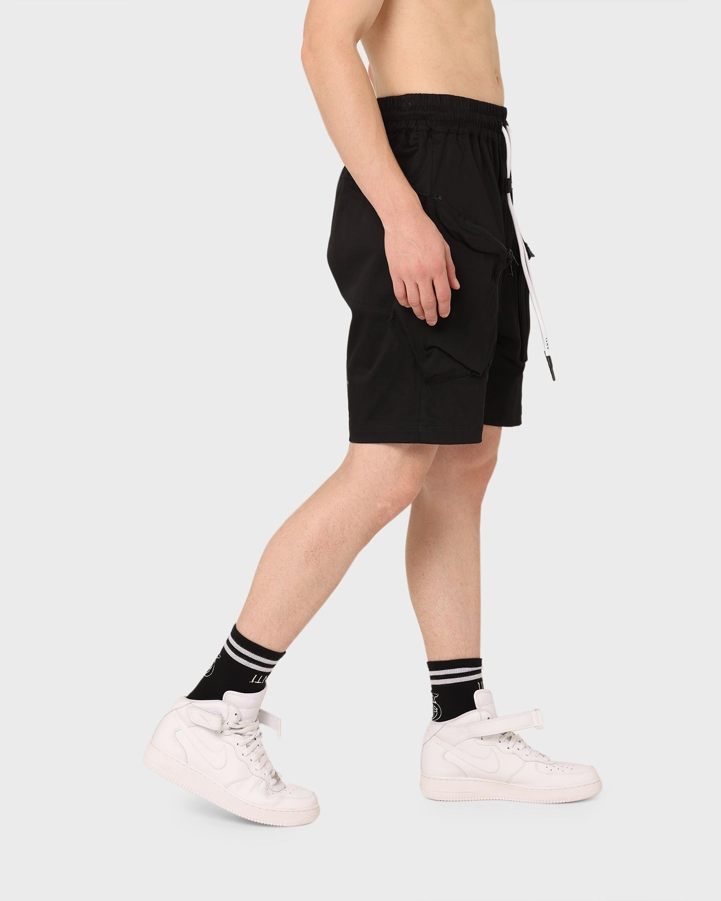 Quick Adjust Fit Mid Rise The Anti Order Neo Military Cargo Shorts Black