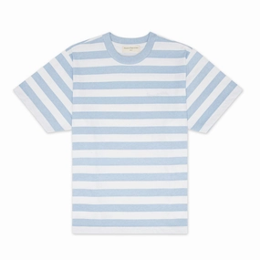 Museum Of Peace And Quiet Wordmark Striped T-Shirt 'Baby Blue' Trendy Wear