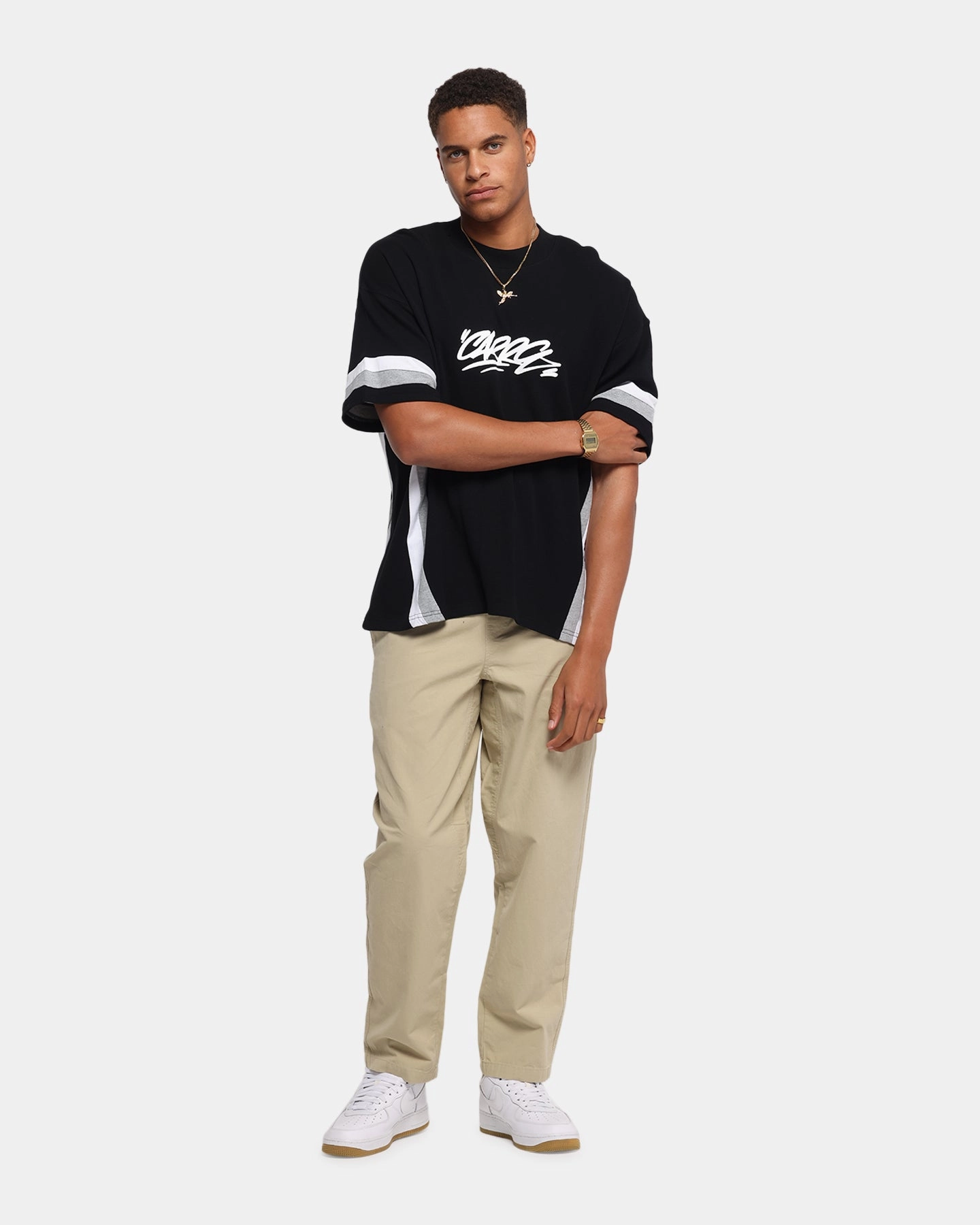 Carre Graffiti Waffle T-Shirt Black On-the-Go Comfort Sporty Fashion