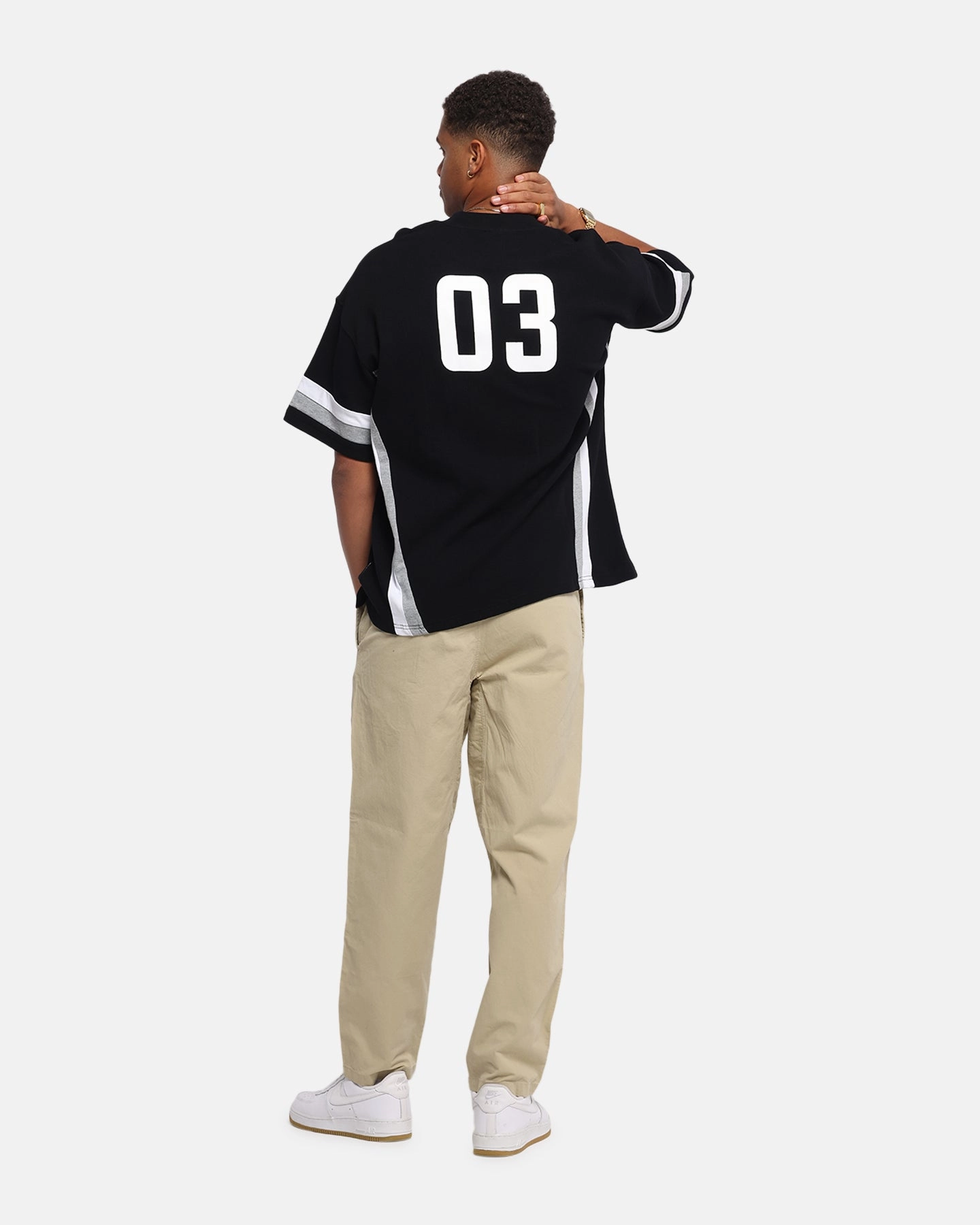 Outdoor Fashion Carre Graffiti Waffle T-Shirt Black